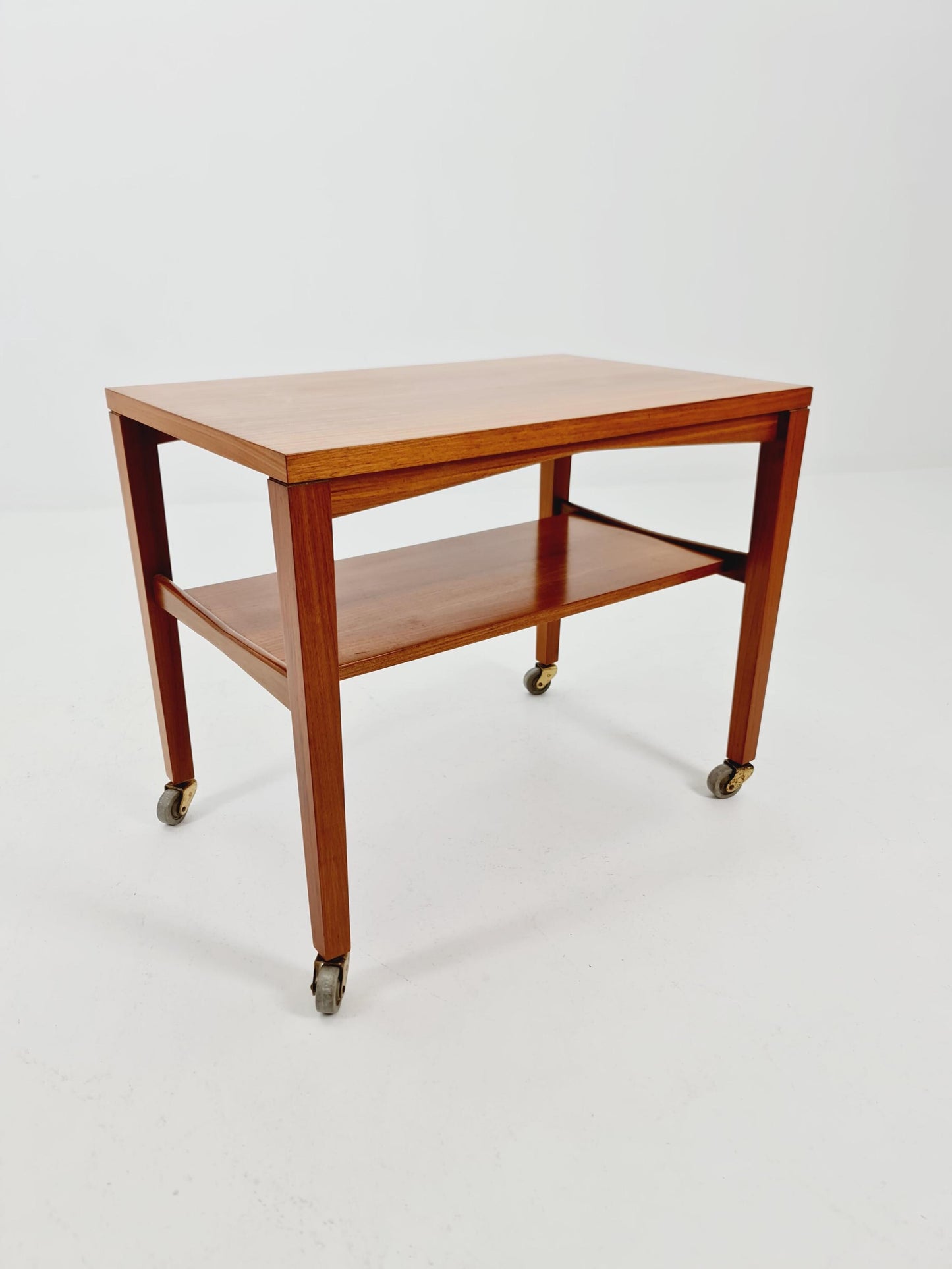 Vintage German mid century trolley bar cart in Walnut By Wilhelm Renz , 1960s