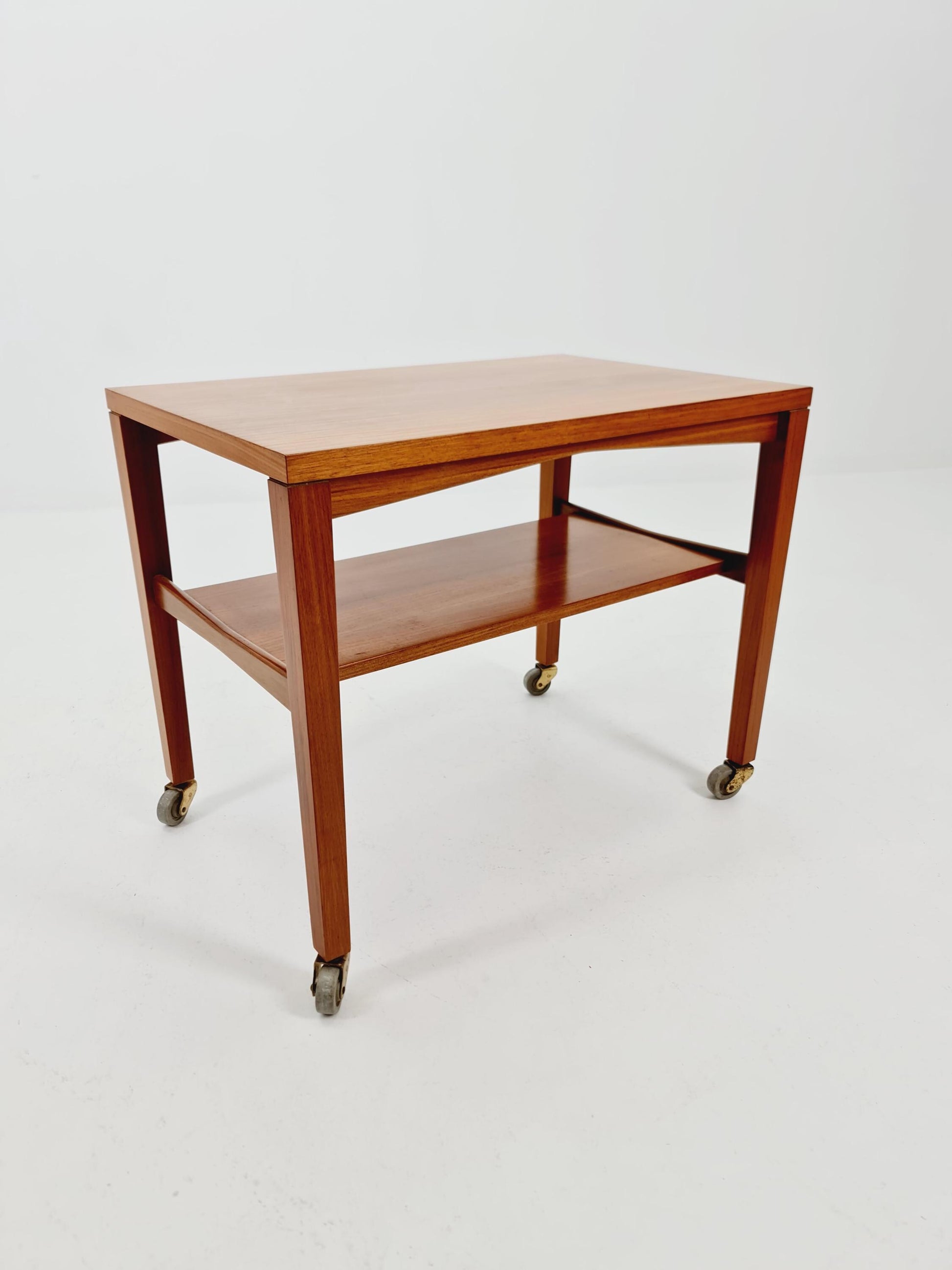 Vintage German mid century trolley bar cart in Walnut By Wilhelm Renz , 1960s