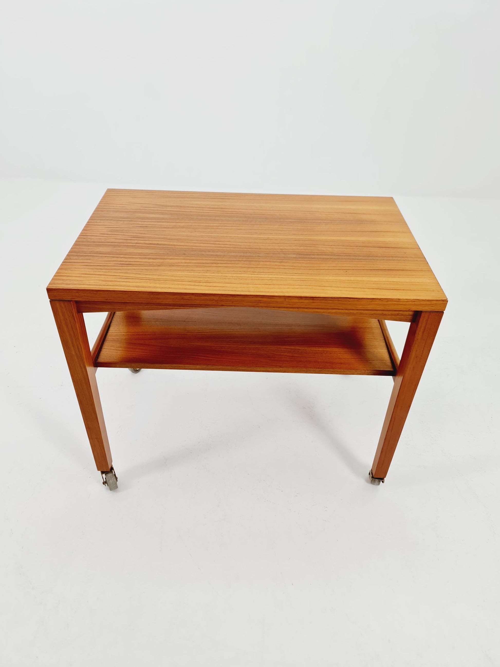 Vintage German mid century trolley bar cart in Walnut By Wilhelm Renz , 1960s