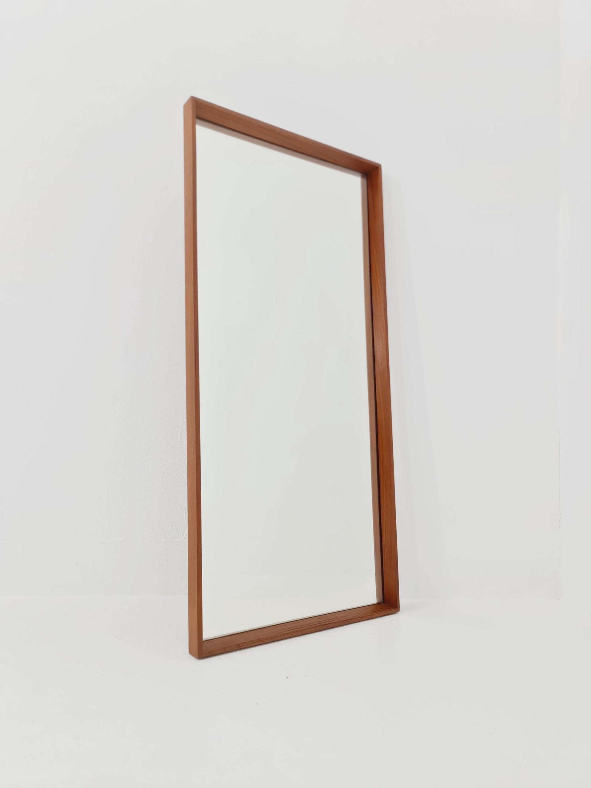 Teak Danish mid-century Modern wall-mounted mirror, 1960s