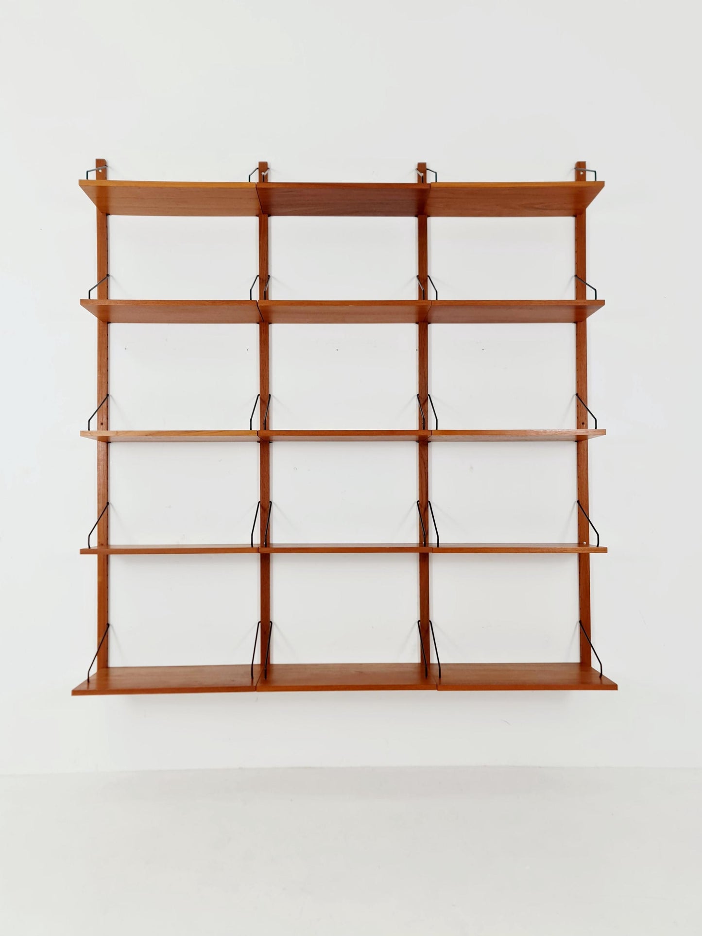 Midcentury Danish Teak Wall-Mounted Shelving Unit, by Royal for Poul Cadovius, 1960s