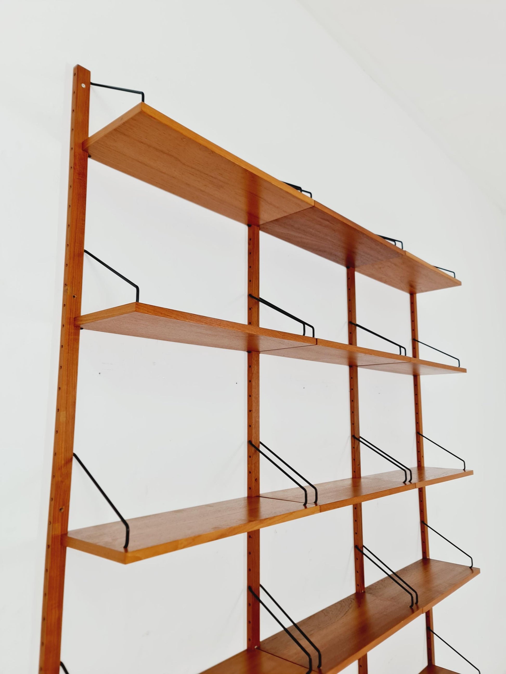 Midcentury Danish Teak Wall-Mounted Shelving Unit, by Royal for Poul Cadovius, 1960s