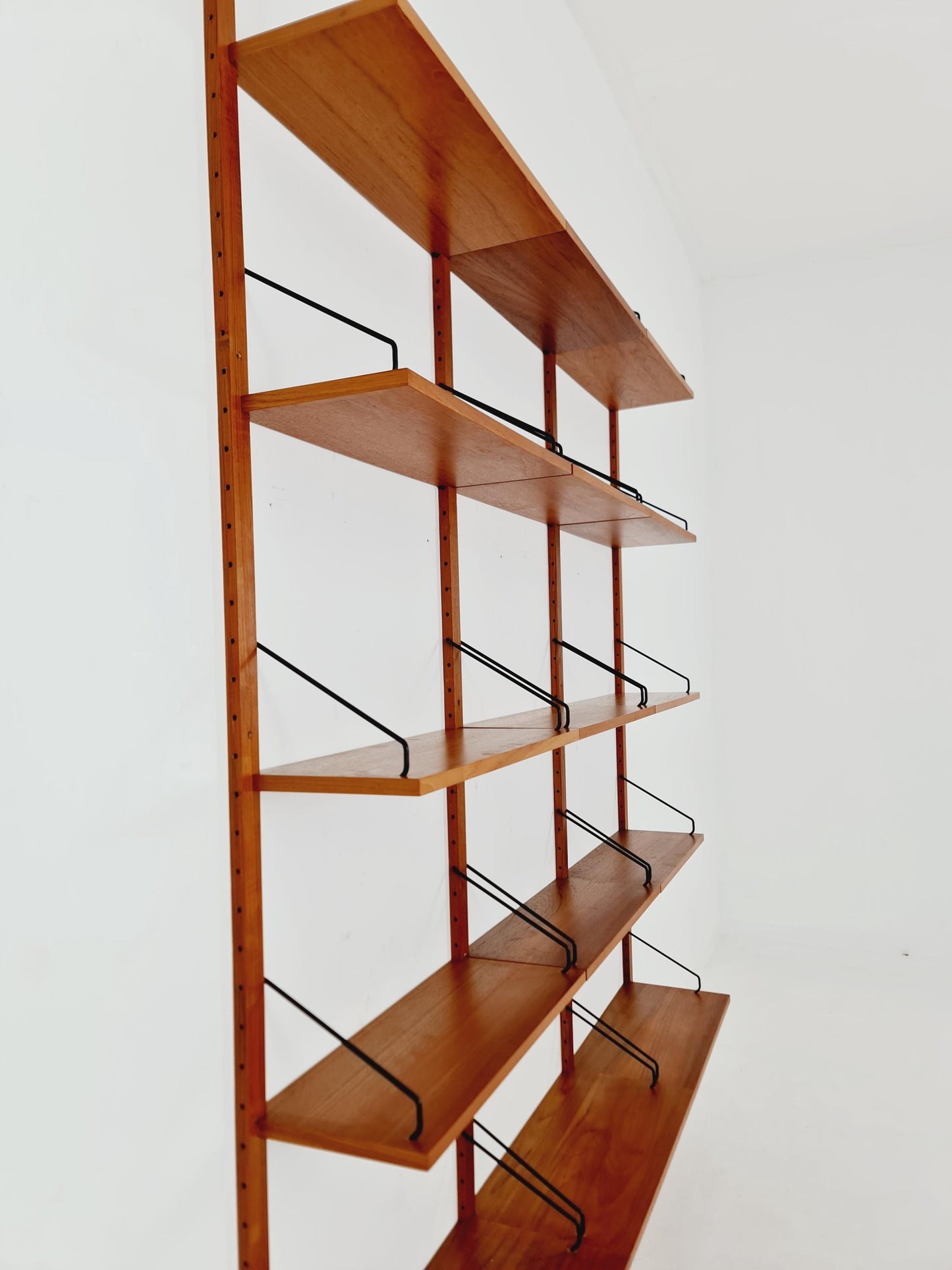 Midcentury Danish Teak Wall-Mounted Shelving Unit, by Royal for Poul Cadovius, 1960s