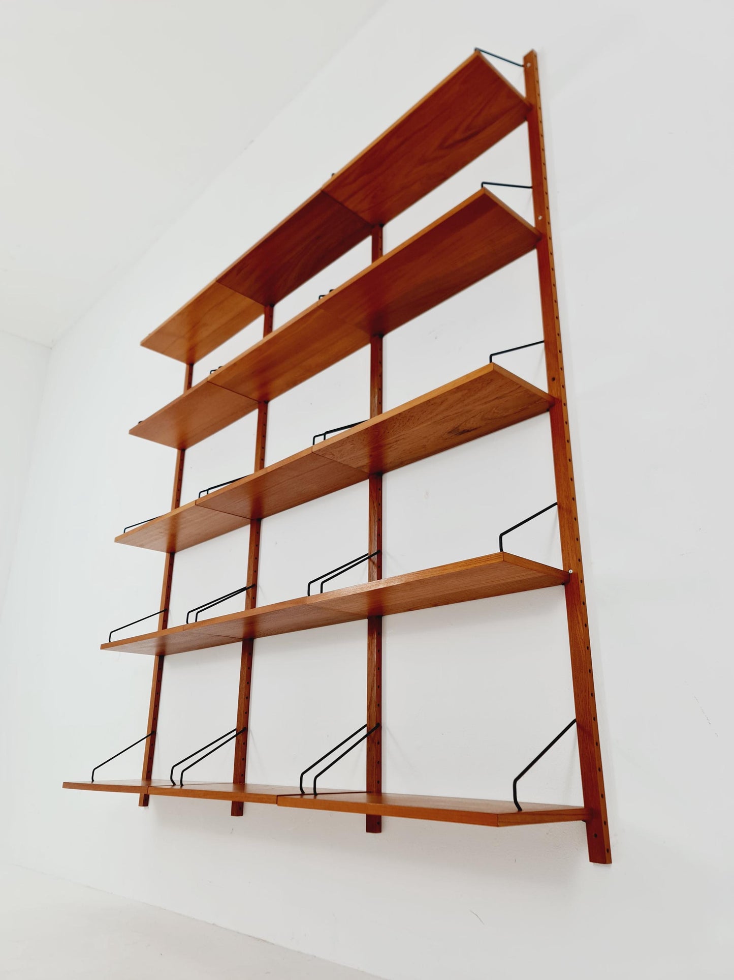 Midcentury Danish Teak Wall-Mounted Shelving Unit, by Royal for Poul Cadovius, 1960s