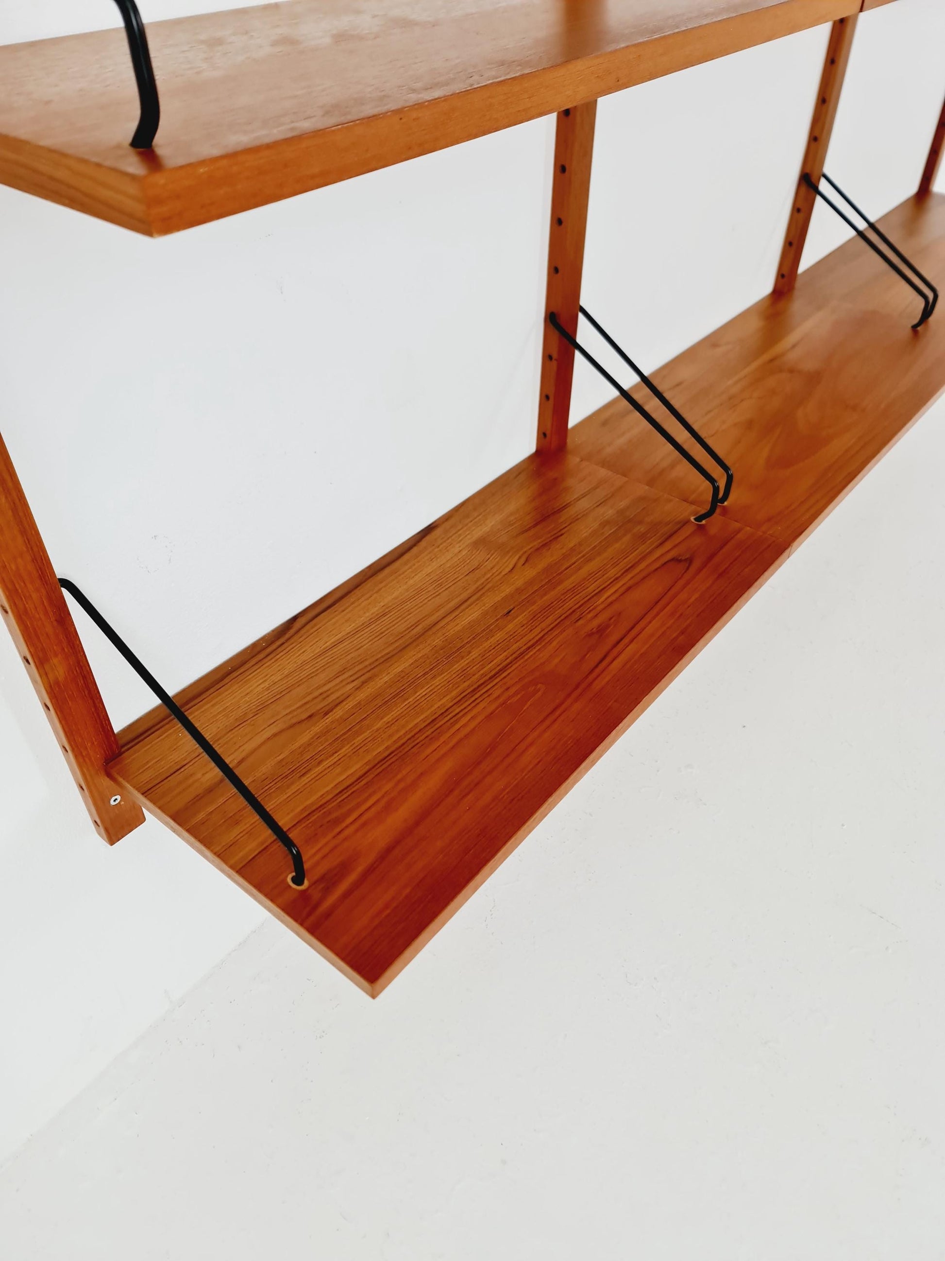 Midcentury Danish Teak Wall-Mounted Shelving Unit, by Royal for Poul Cadovius, 1960s