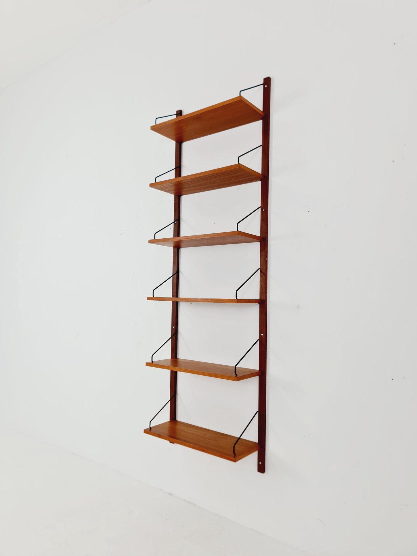 Midcentury Danish Teak Wall-Mounted Shelving Unit, by Royal for Poul Cadovius, 1960s
