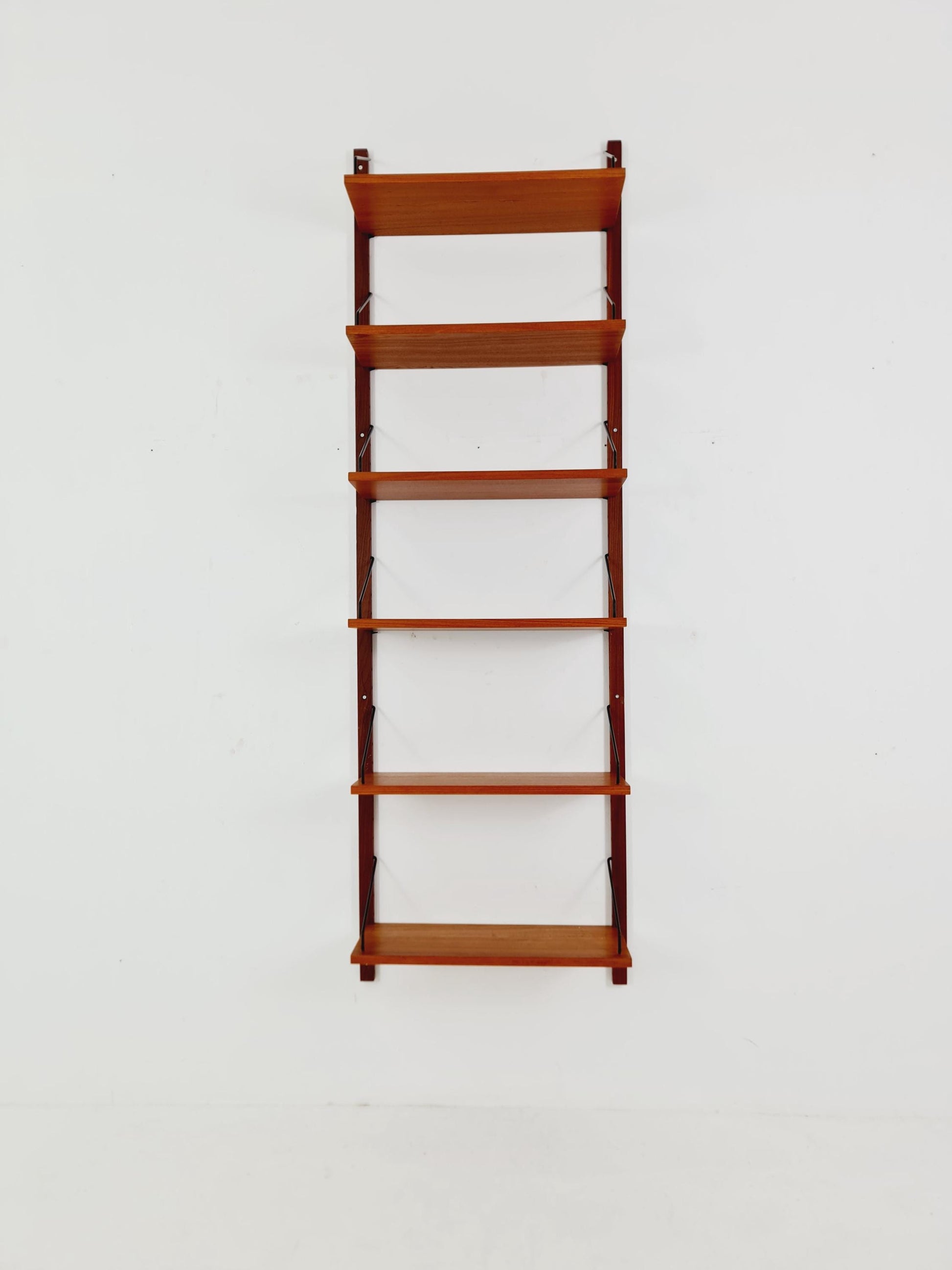 Midcentury Danish Teak Wall-Mounted Shelving Unit, by Royal for Poul Cadovius, 1960s