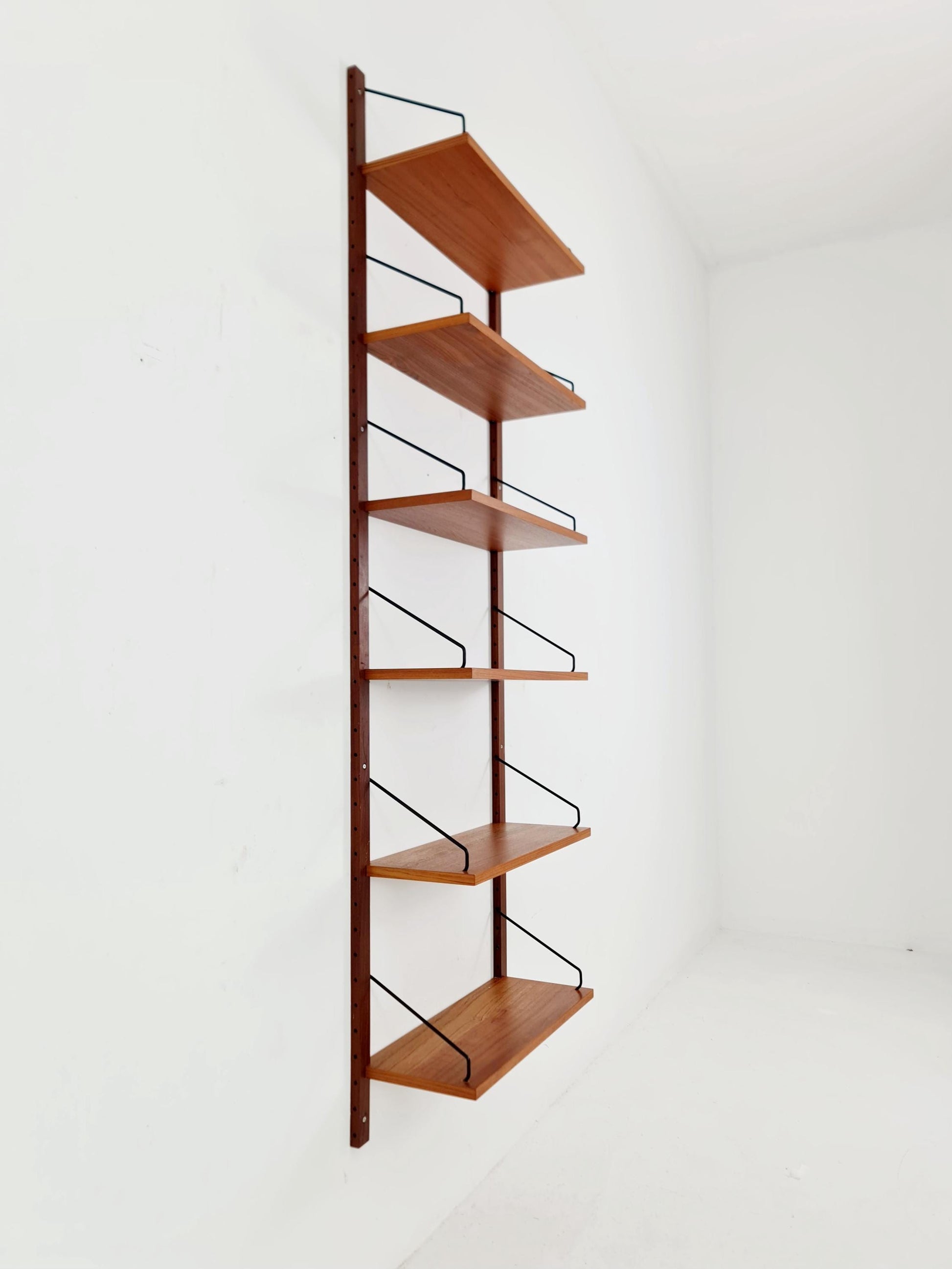 Midcentury Danish Teak Wall-Mounted Shelving Unit, by Royal for Poul Cadovius, 1960s