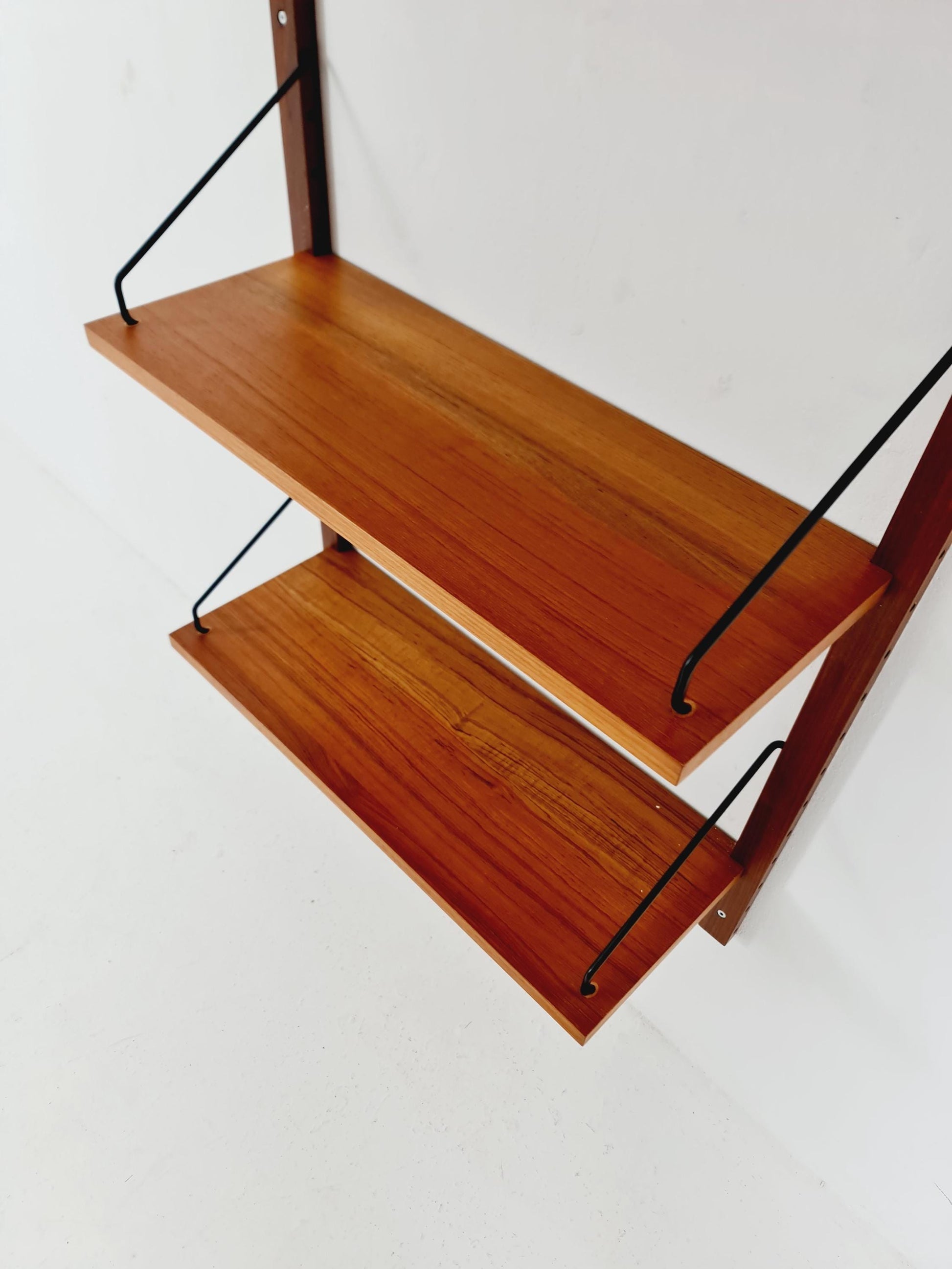 Midcentury Danish Teak Wall-Mounted Shelving Unit, by Royal for Poul Cadovius, 1960s