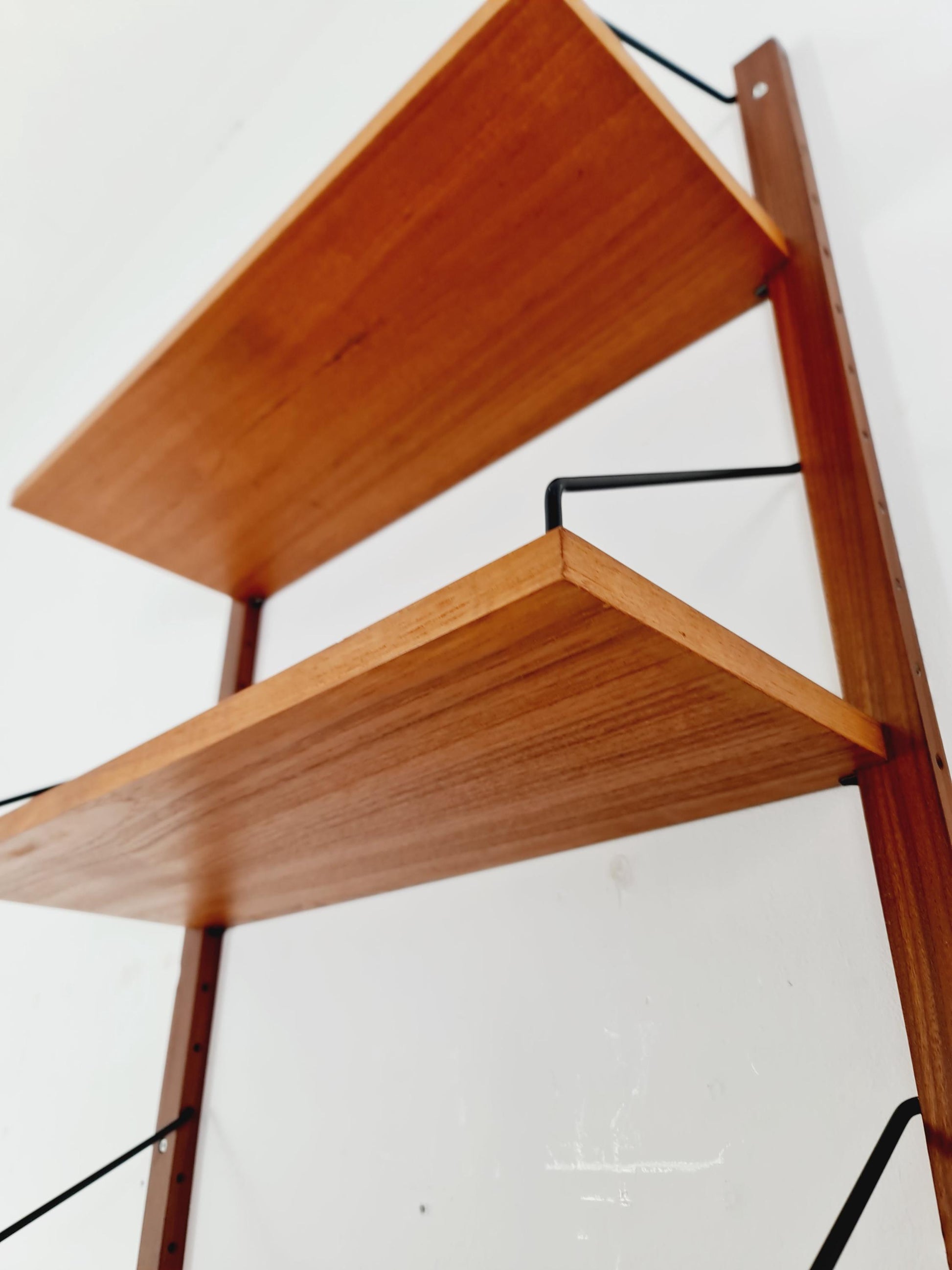 Midcentury Danish Teak Wall-Mounted Shelving Unit, by Royal for Poul Cadovius, 1960s