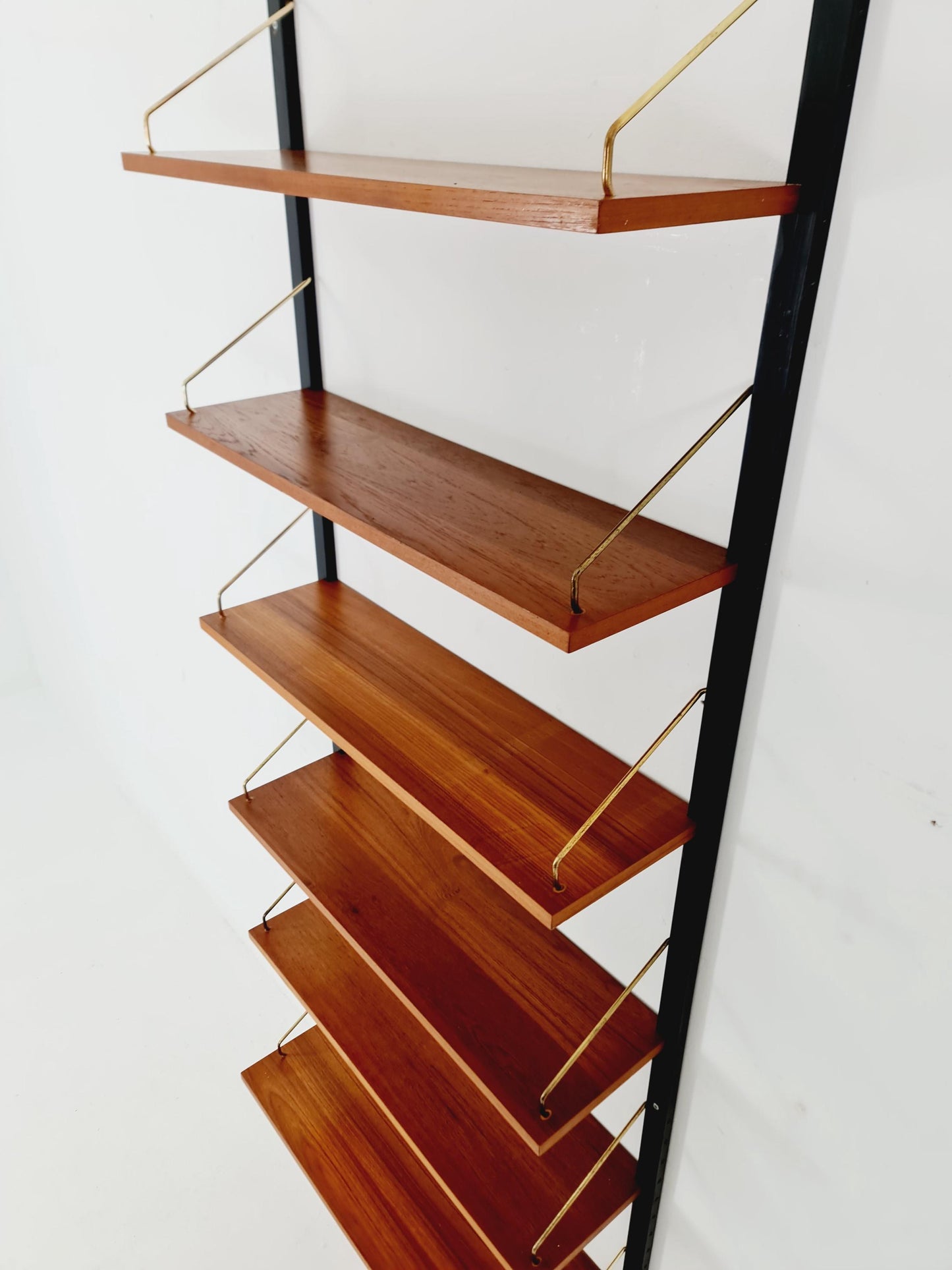 Midcentury Danish Teak Wall-Mounted Shelving Unit, by Royal for Poul Cadovius, 1960s