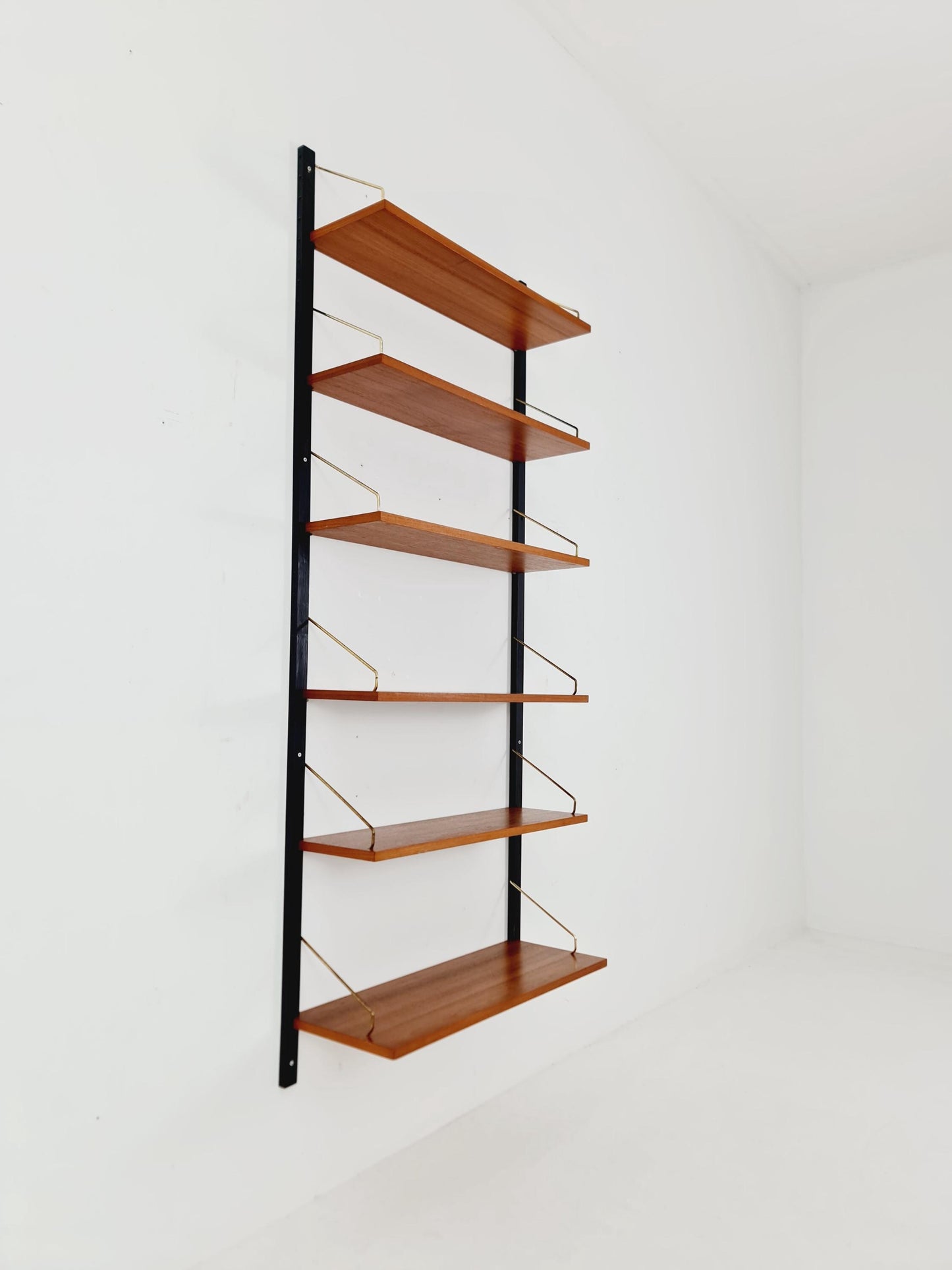 Midcentury Danish Teak Wall-Mounted Shelving Unit, by Royal for Poul Cadovius, 1960s