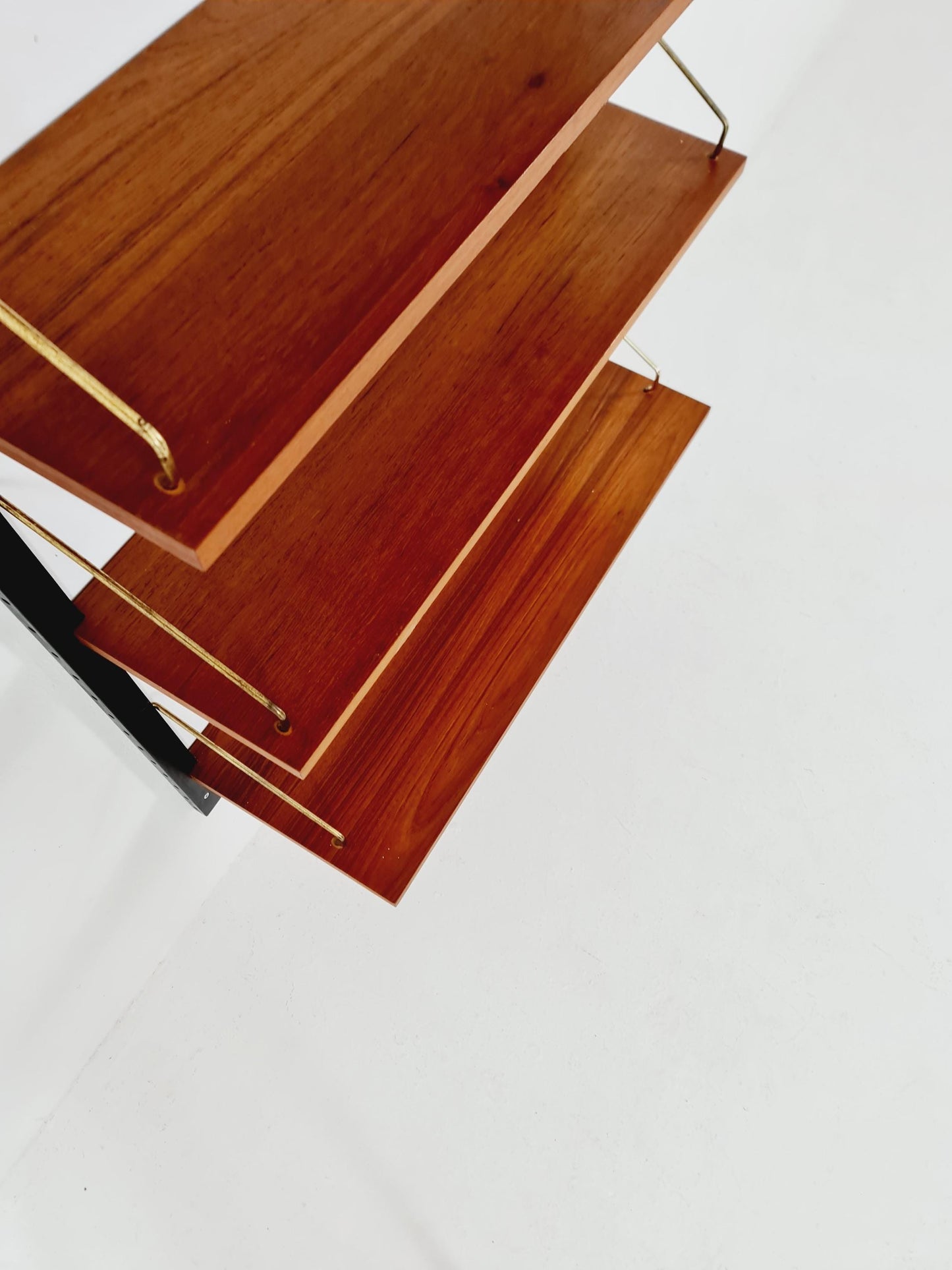 Midcentury Danish Teak Wall-Mounted Shelving Unit, by Royal for Poul Cadovius, 1960s