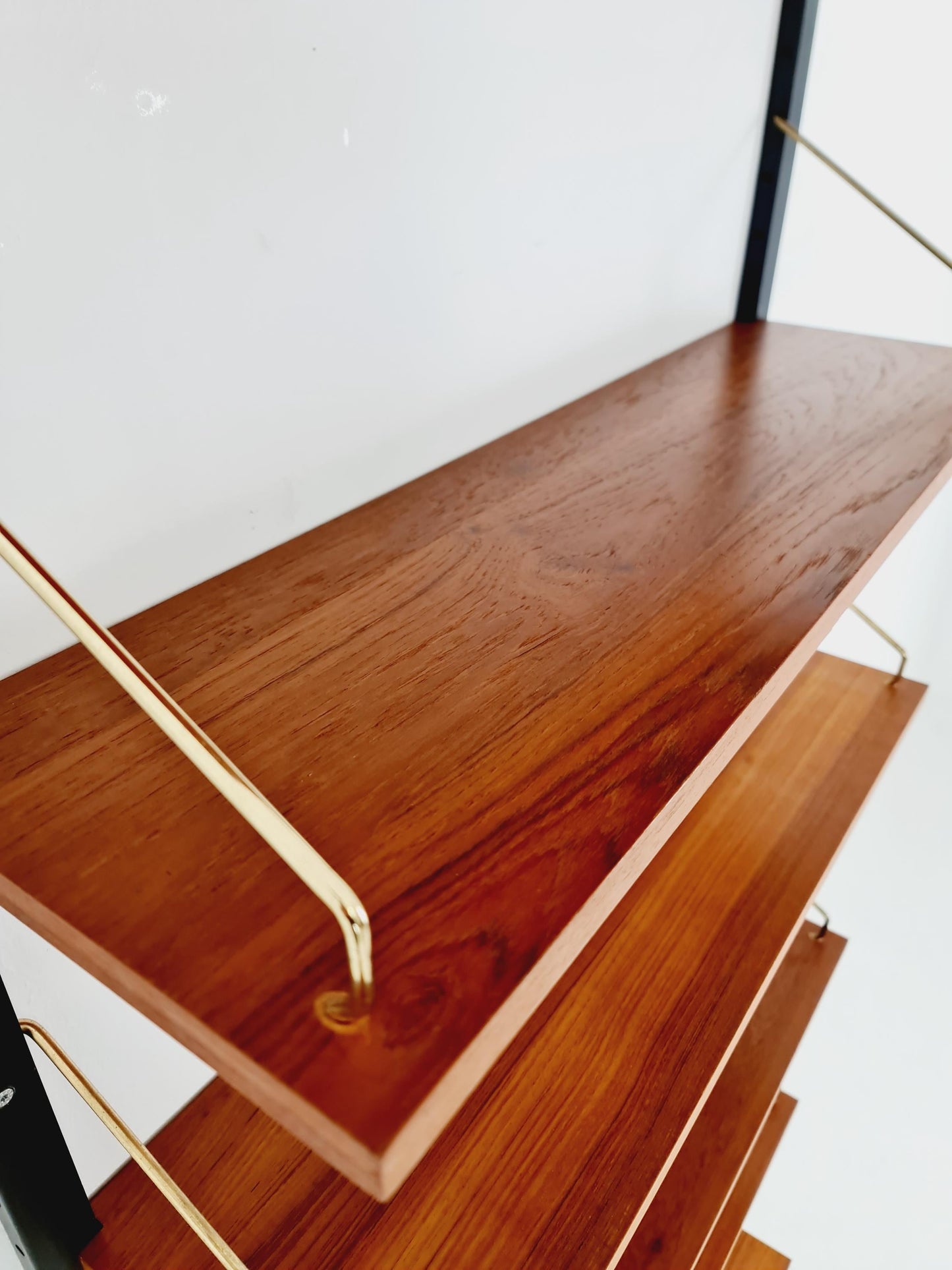 Midcentury Danish Teak Wall-Mounted Shelving Unit, by Royal for Poul Cadovius, 1960s