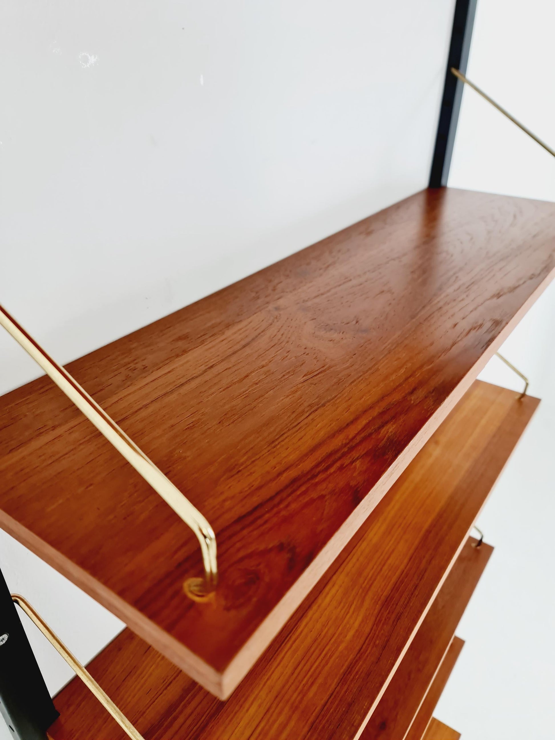 Midcentury Danish Teak Wall-Mounted Shelving Unit, by Royal for Poul Cadovius, 1960s