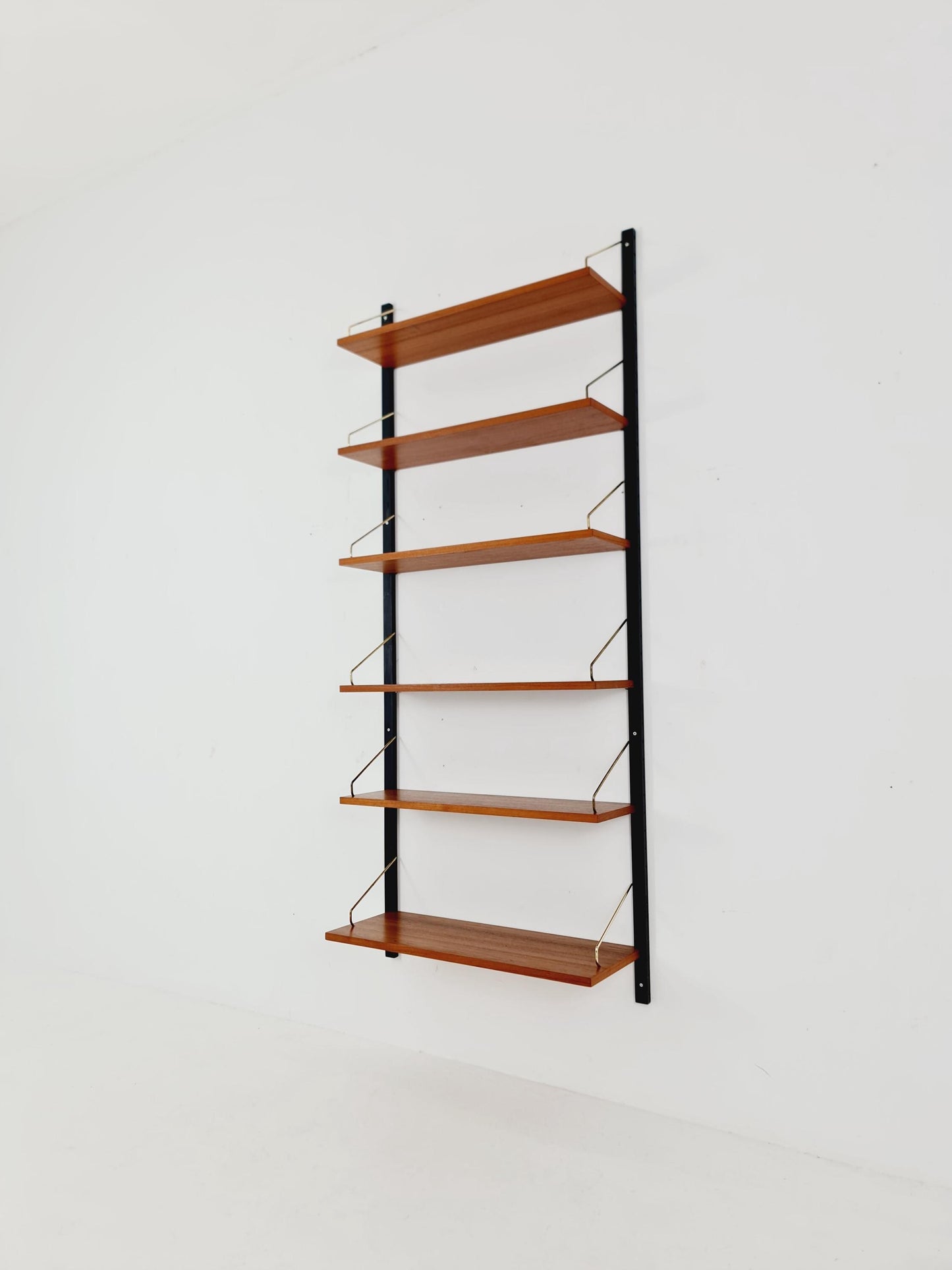 Midcentury Danish Teak Wall-Mounted Shelving Unit, by Royal for Poul Cadovius, 1960s