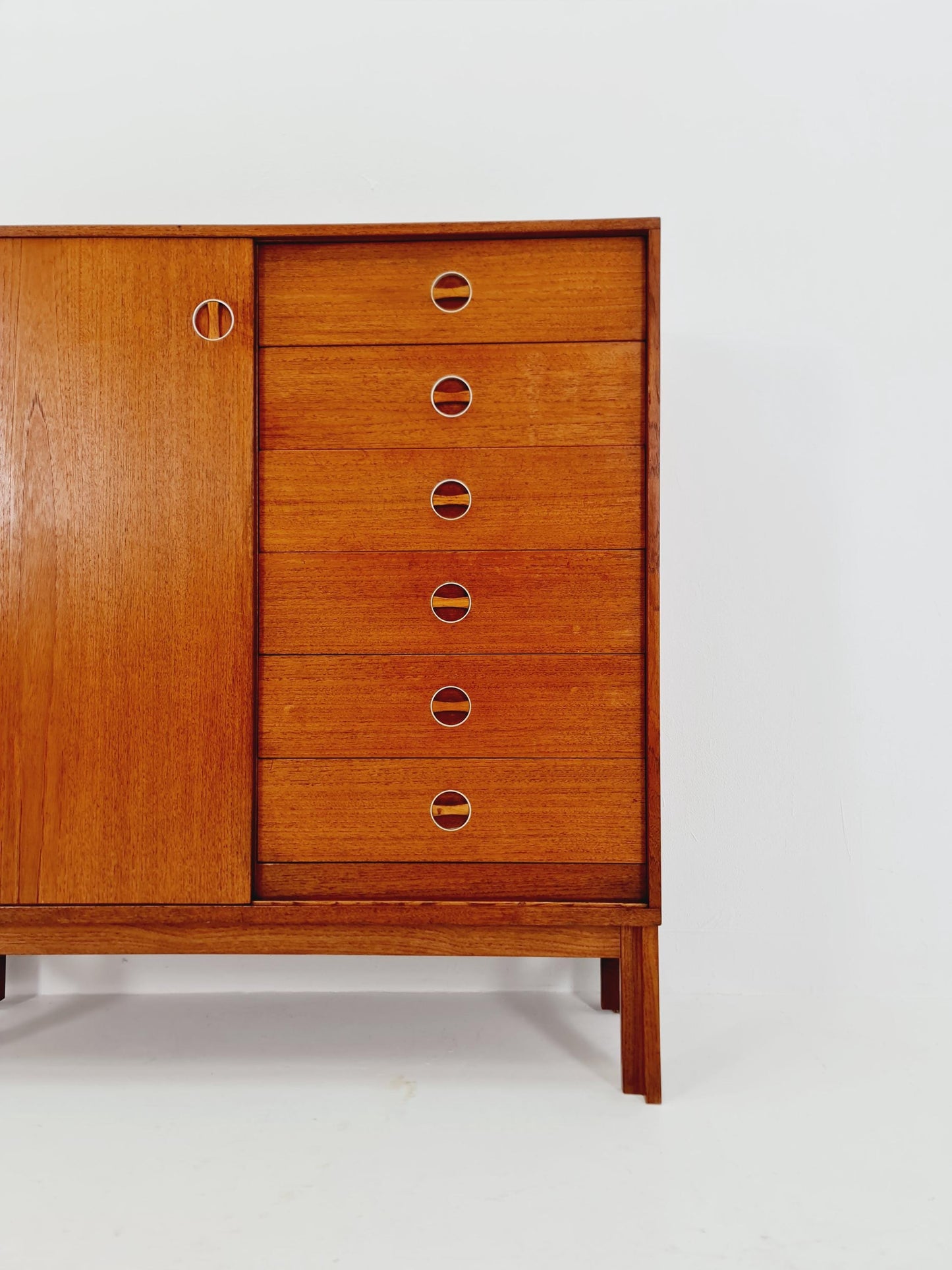 Vintage teak danish Highboard /chest of drawers By Bräntorps Fiesta library , 1960s