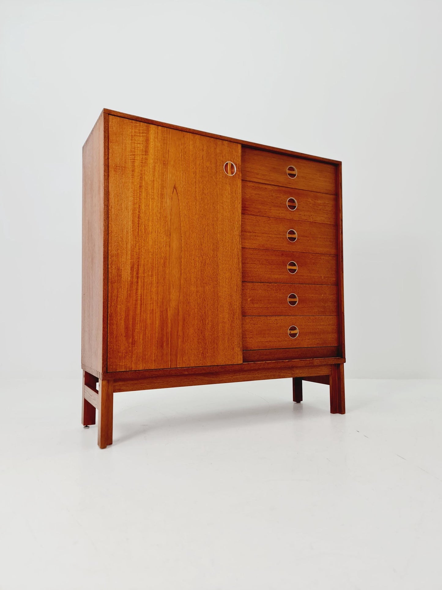 Vintage teak danish Highboard /chest of drawers By Bräntorps Fiesta library , 1960s
