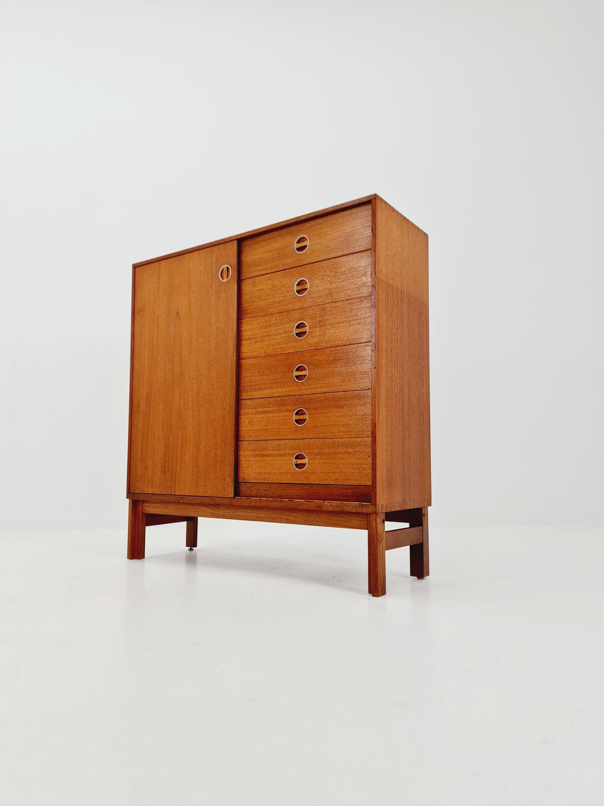 Vintage teak danish Highboard /chest of drawers By Bräntorps Fiesta library , 1960s