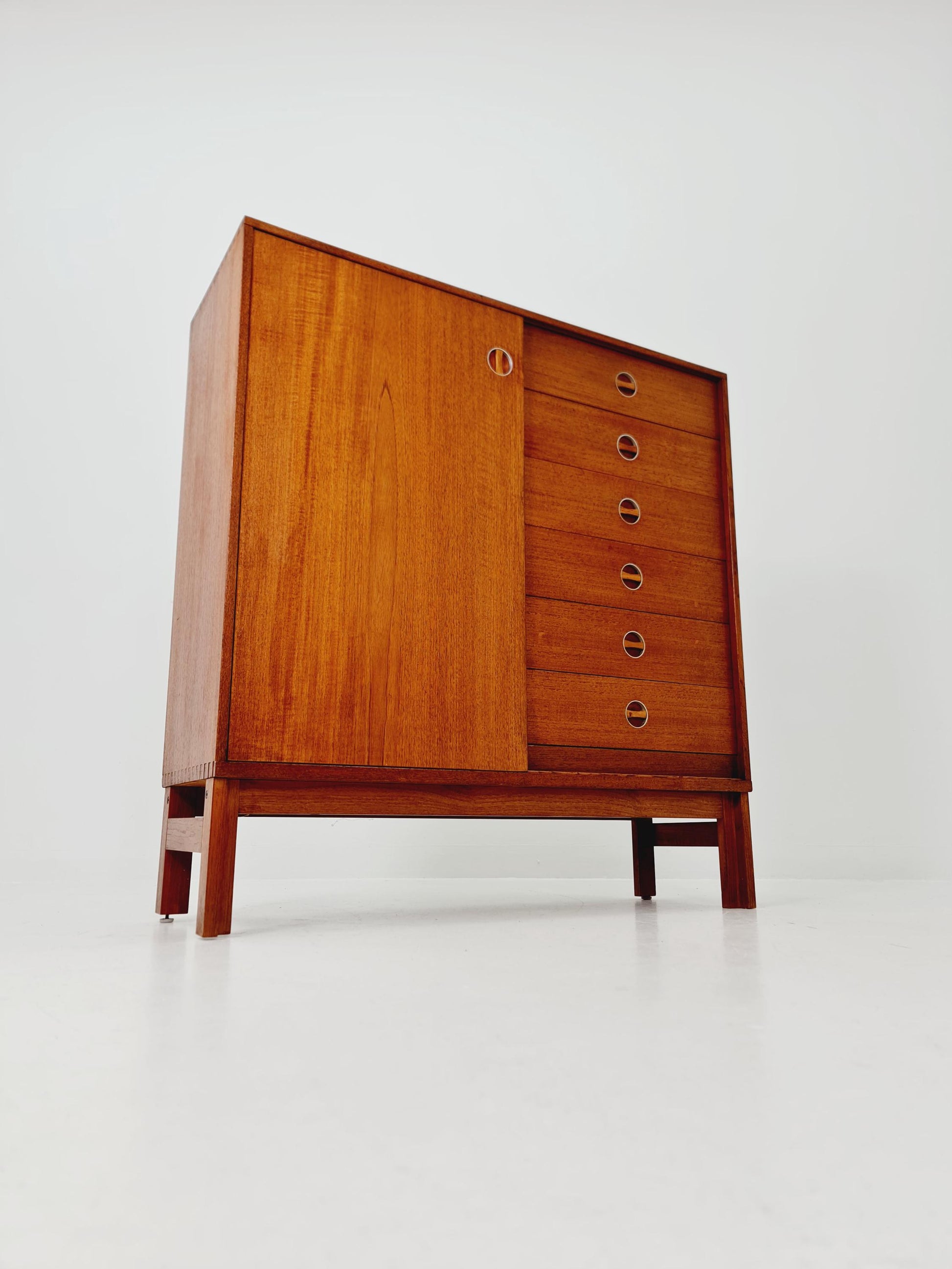 Vintage teak danish Highboard /chest of drawers By Bräntorps Fiesta library , 1960s