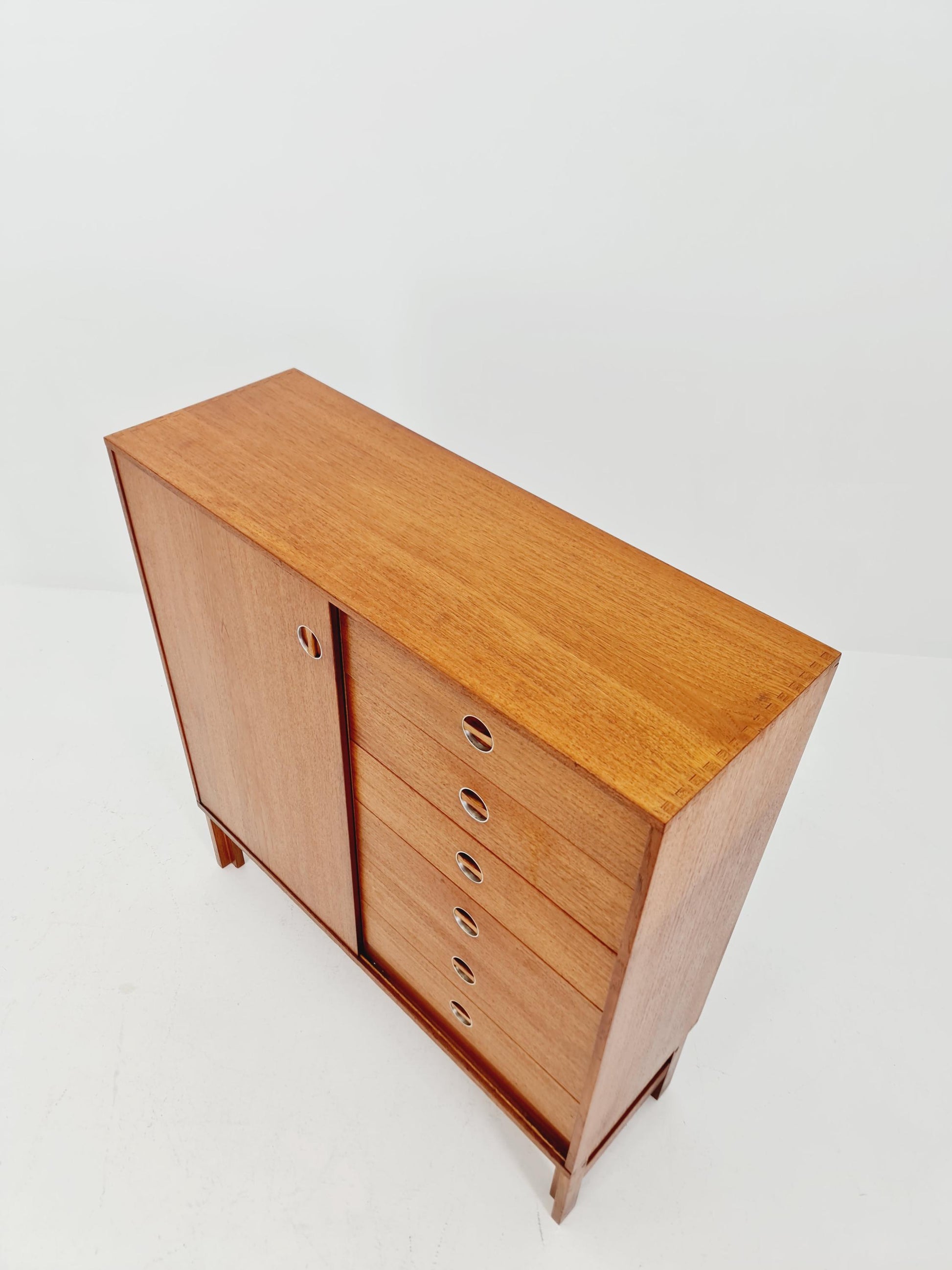 Vintage teak danish Highboard /chest of drawers By Bräntorps Fiesta library , 1960s