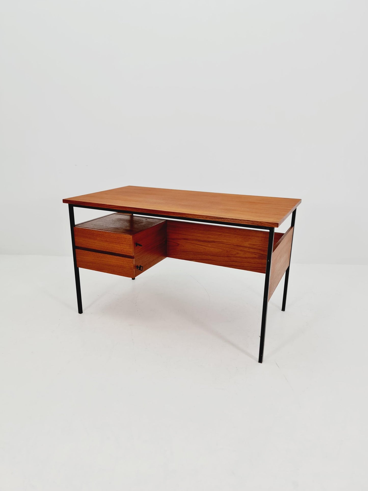 Mid century vintage desk French desk by Pierre Guariche , 1950s