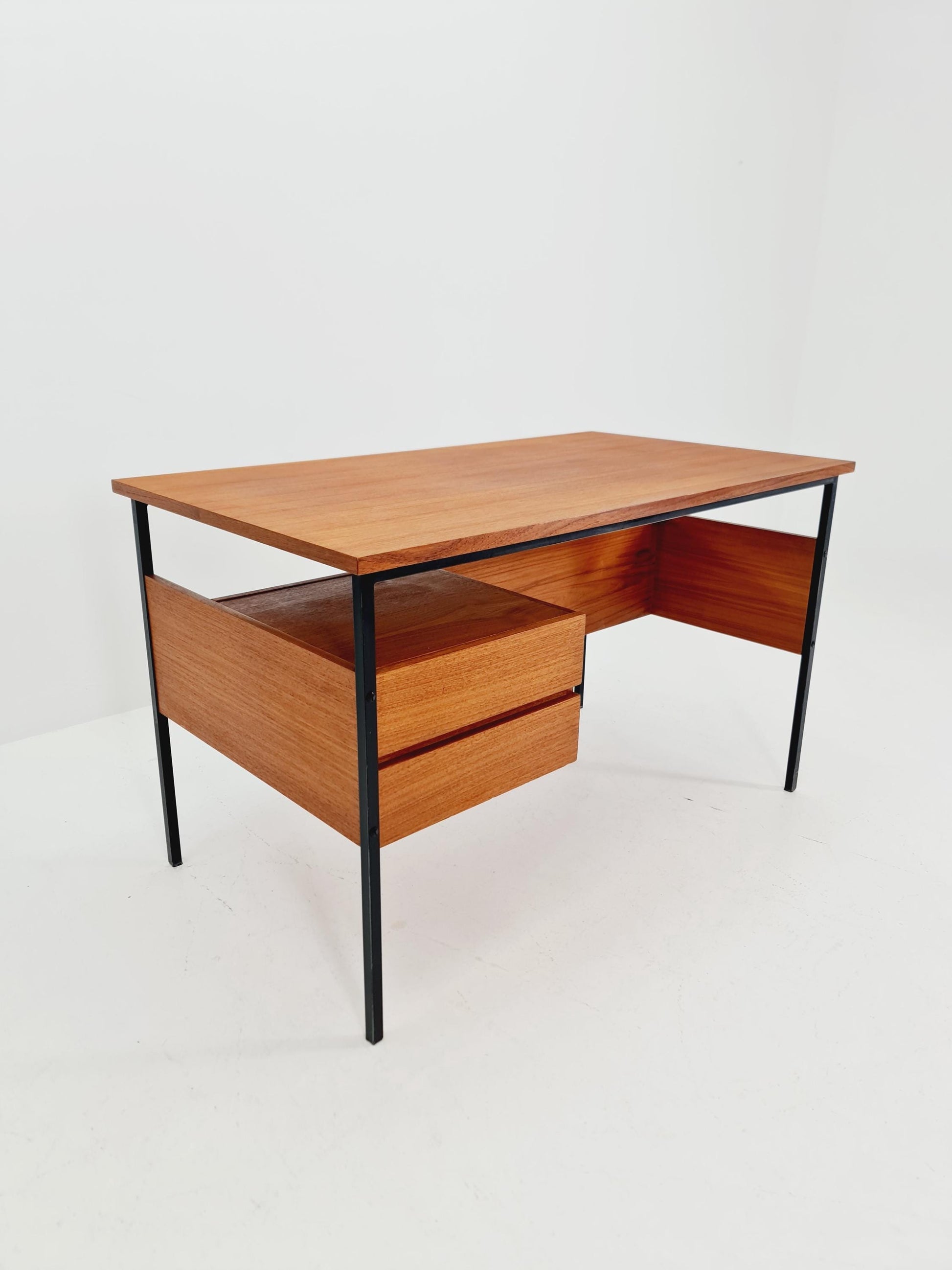 Mid century vintage desk French desk by Pierre Guariche , 1950s