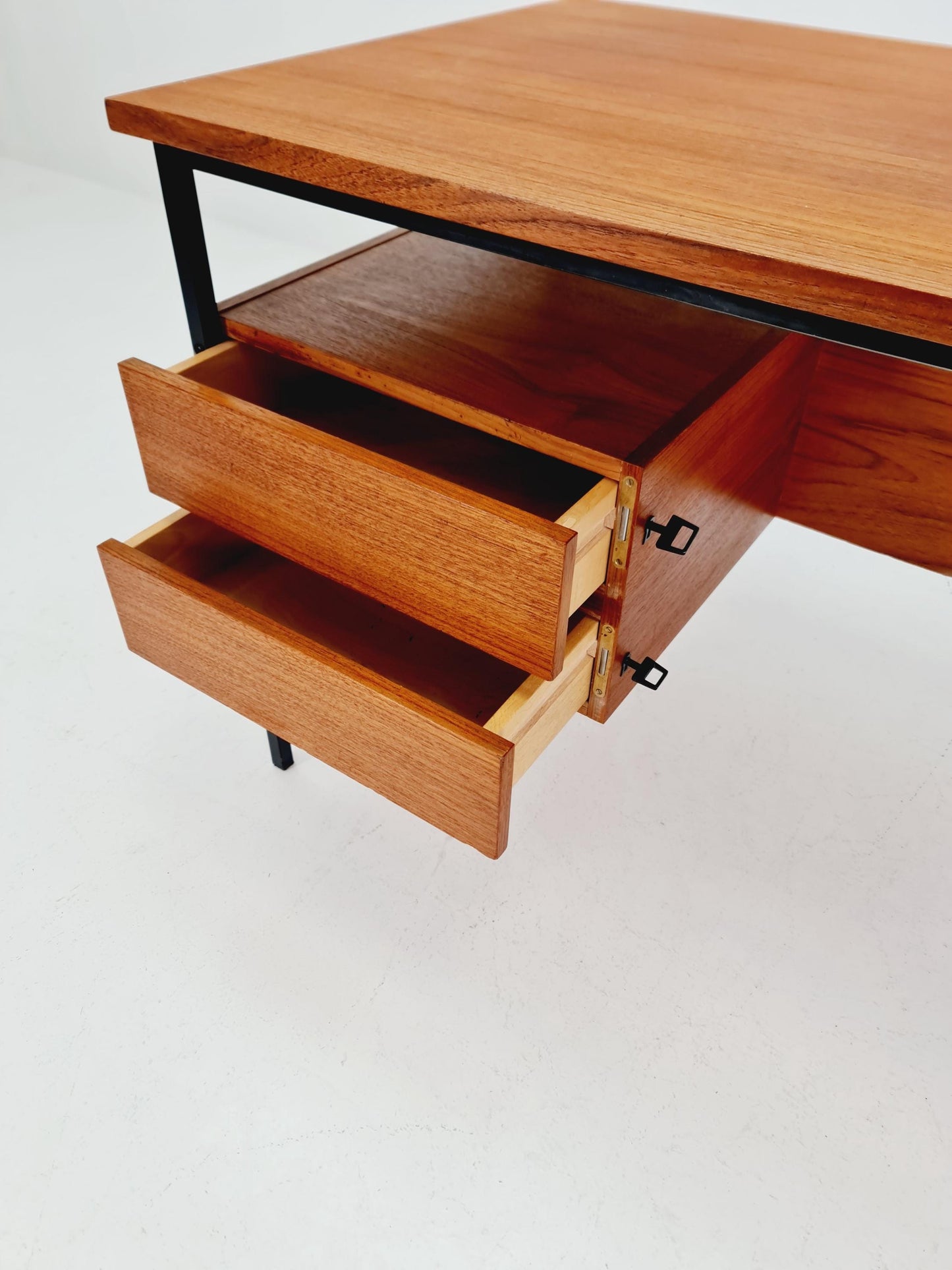 Mid century vintage desk French desk by Pierre Guariche , 1950s