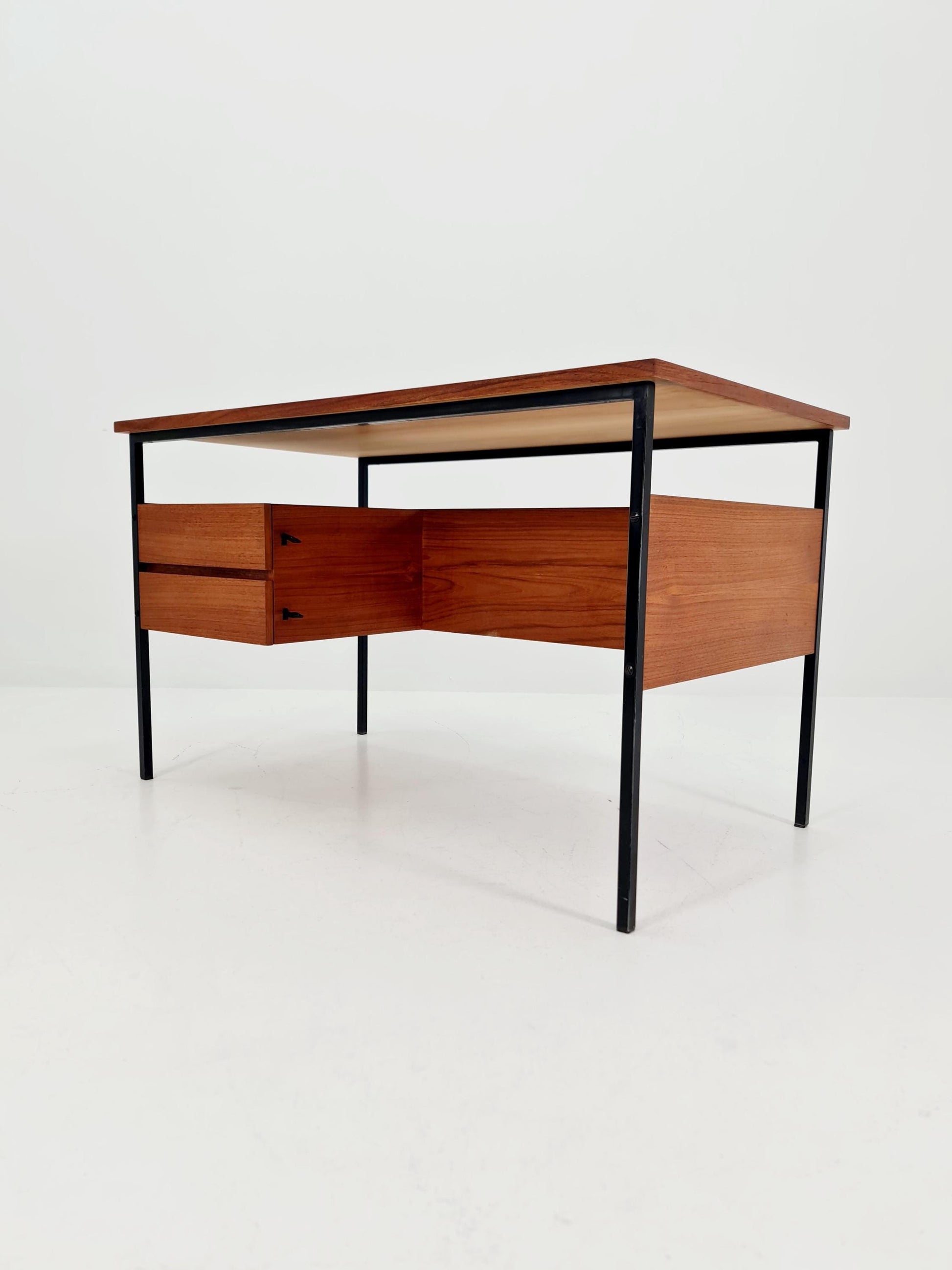 Mid century vintage desk French desk by Pierre Guariche , 1950s