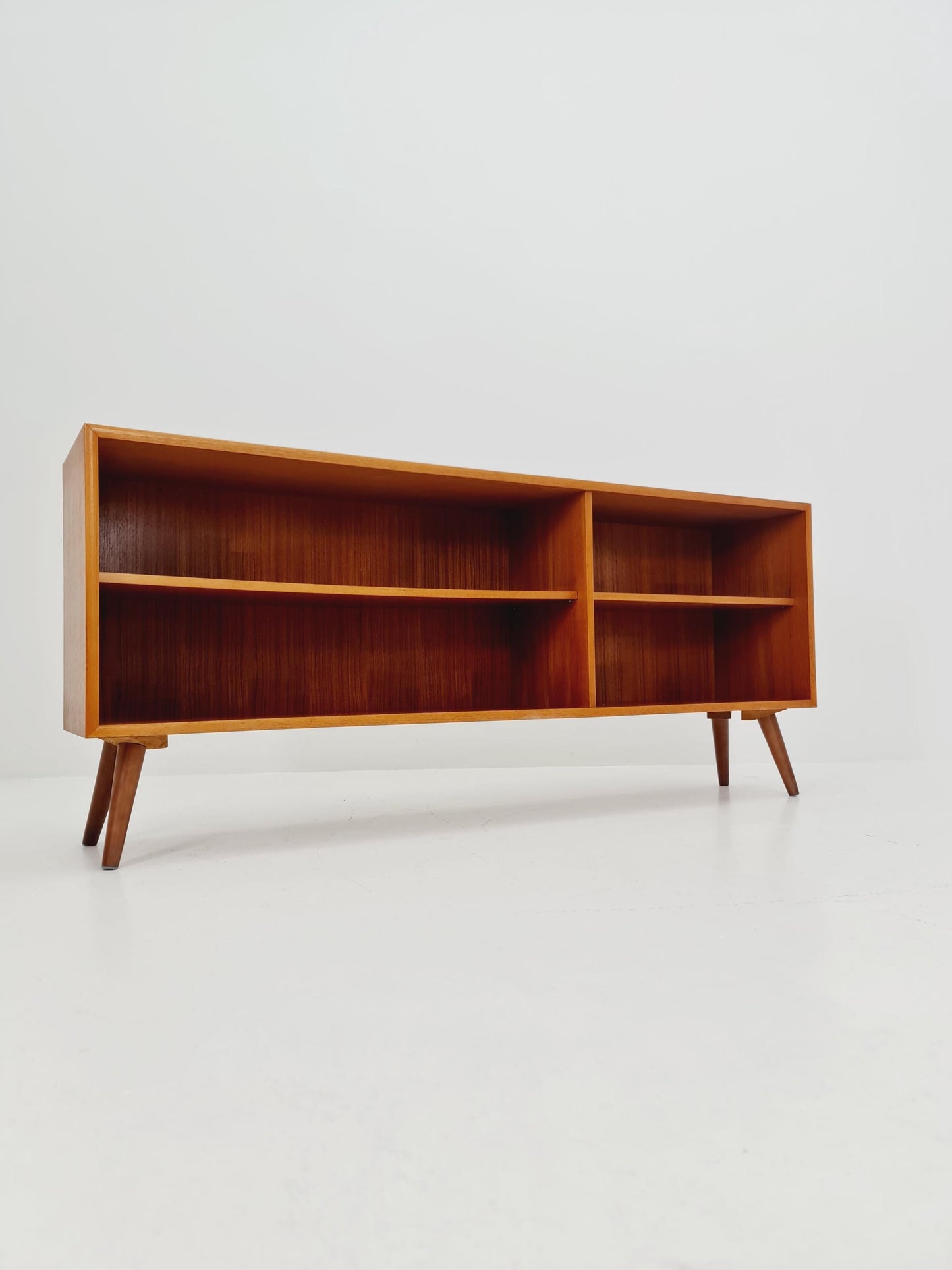 Midcentury vintage teak danish cabinet book case, 1960s