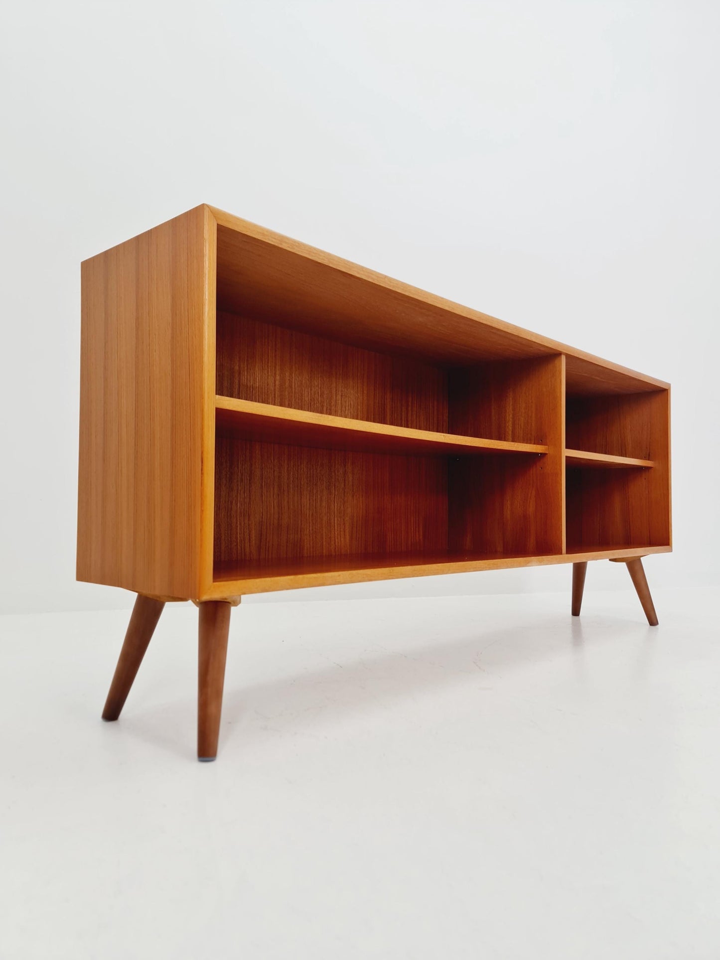 Midcentury vintage teak danish cabinet book case, 1960s