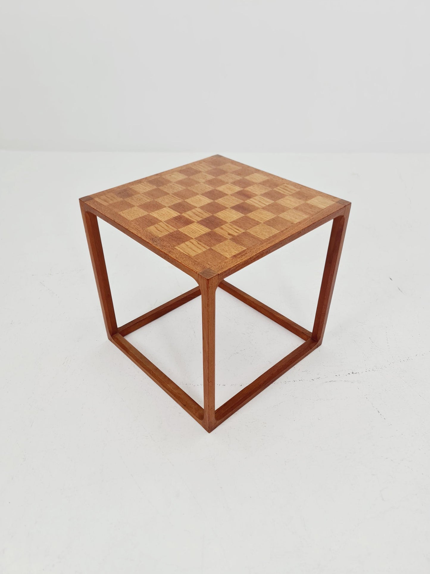 Midcentury Danish teak side table /cube chess by Kai kristiansen for Aksel kjersgaard 1960s