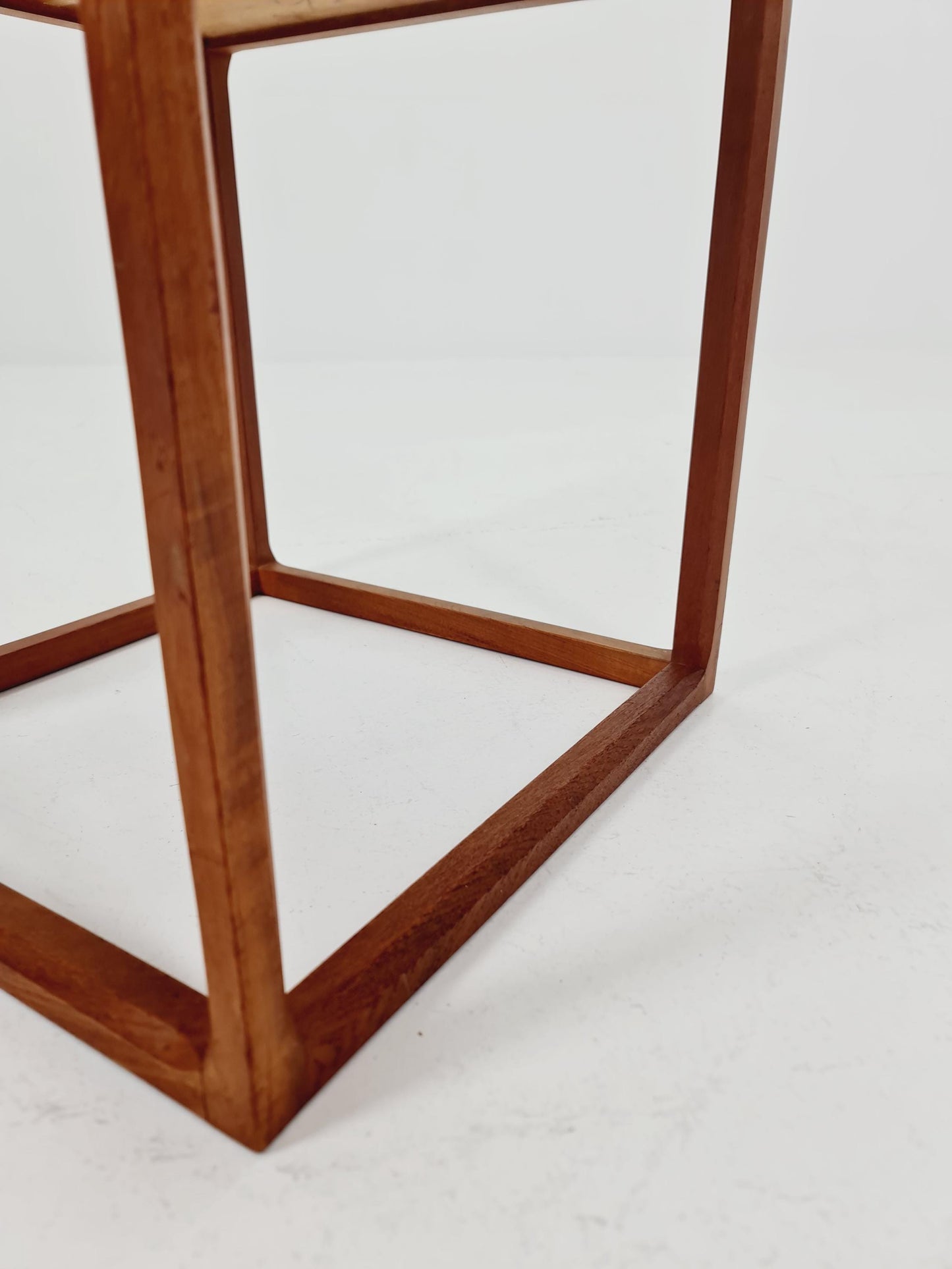 Midcentury Danish teak side table /cube chess by Kai kristiansen for Aksel kjersgaard 1960s