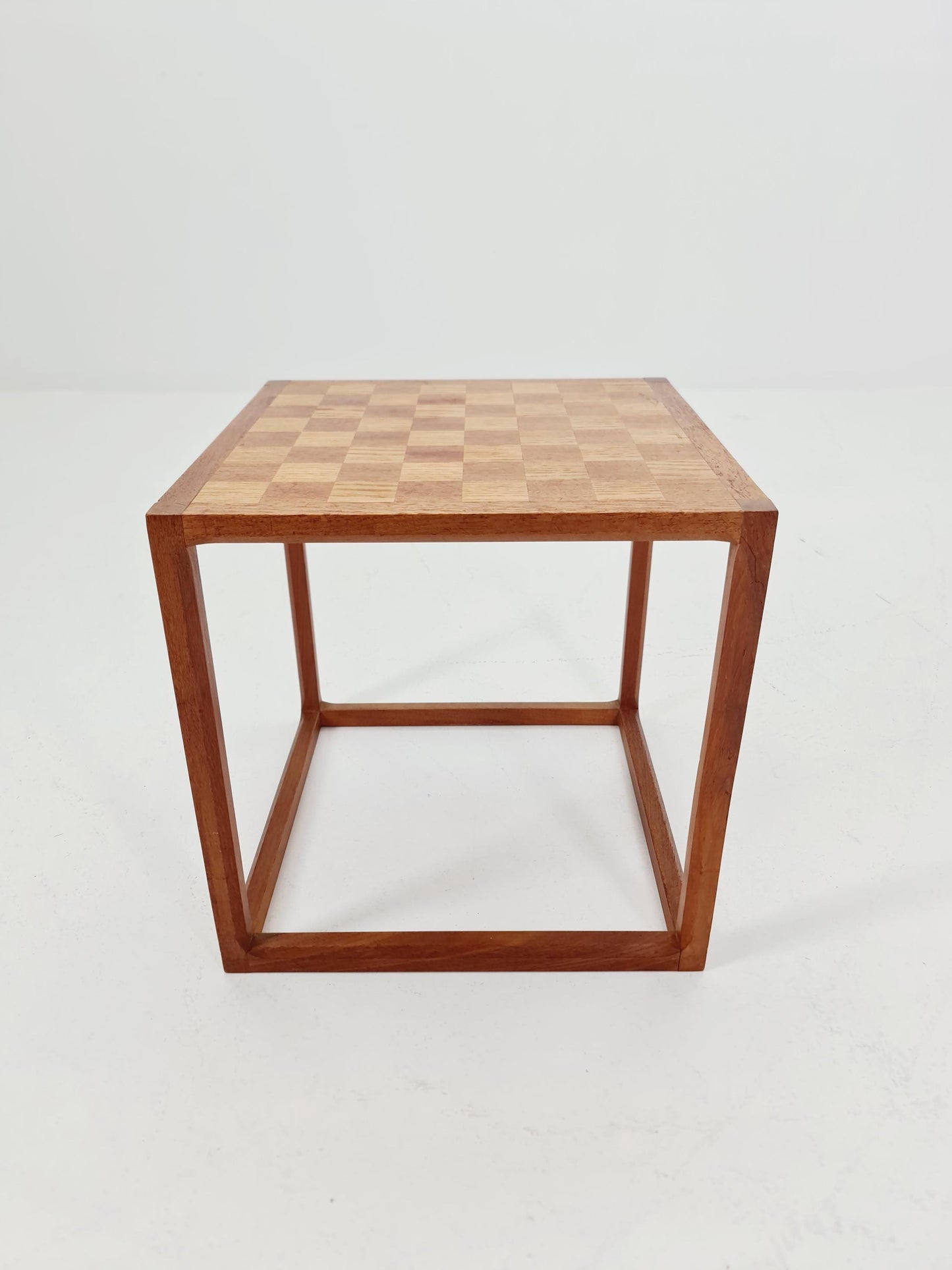 Midcentury Danish teak side table /cube chess by Kai kristiansen for Aksel kjersgaard 1960s