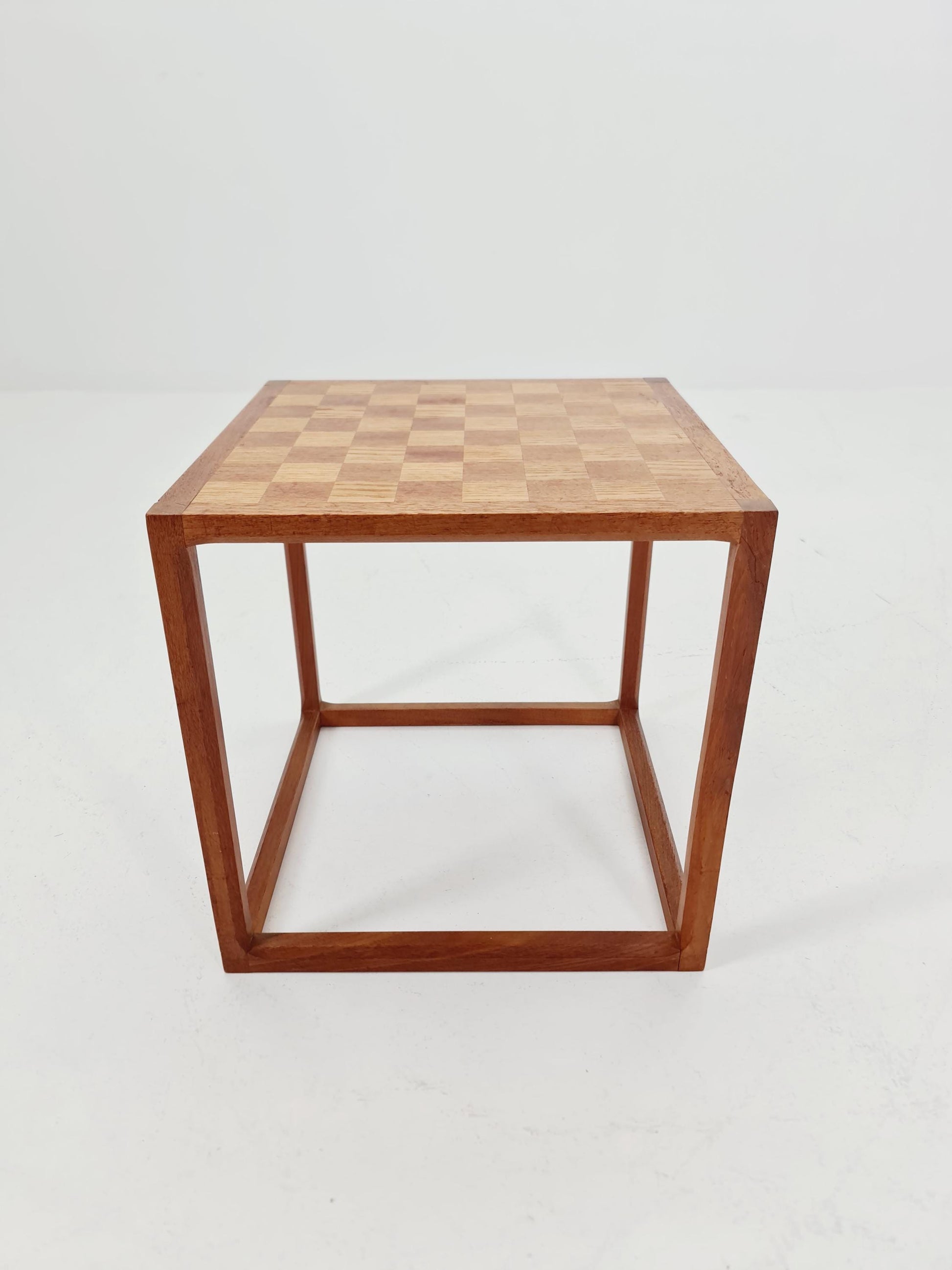 Midcentury Danish teak side table /cube chess by Kai kristiansen for Aksel kjersgaard 1960s