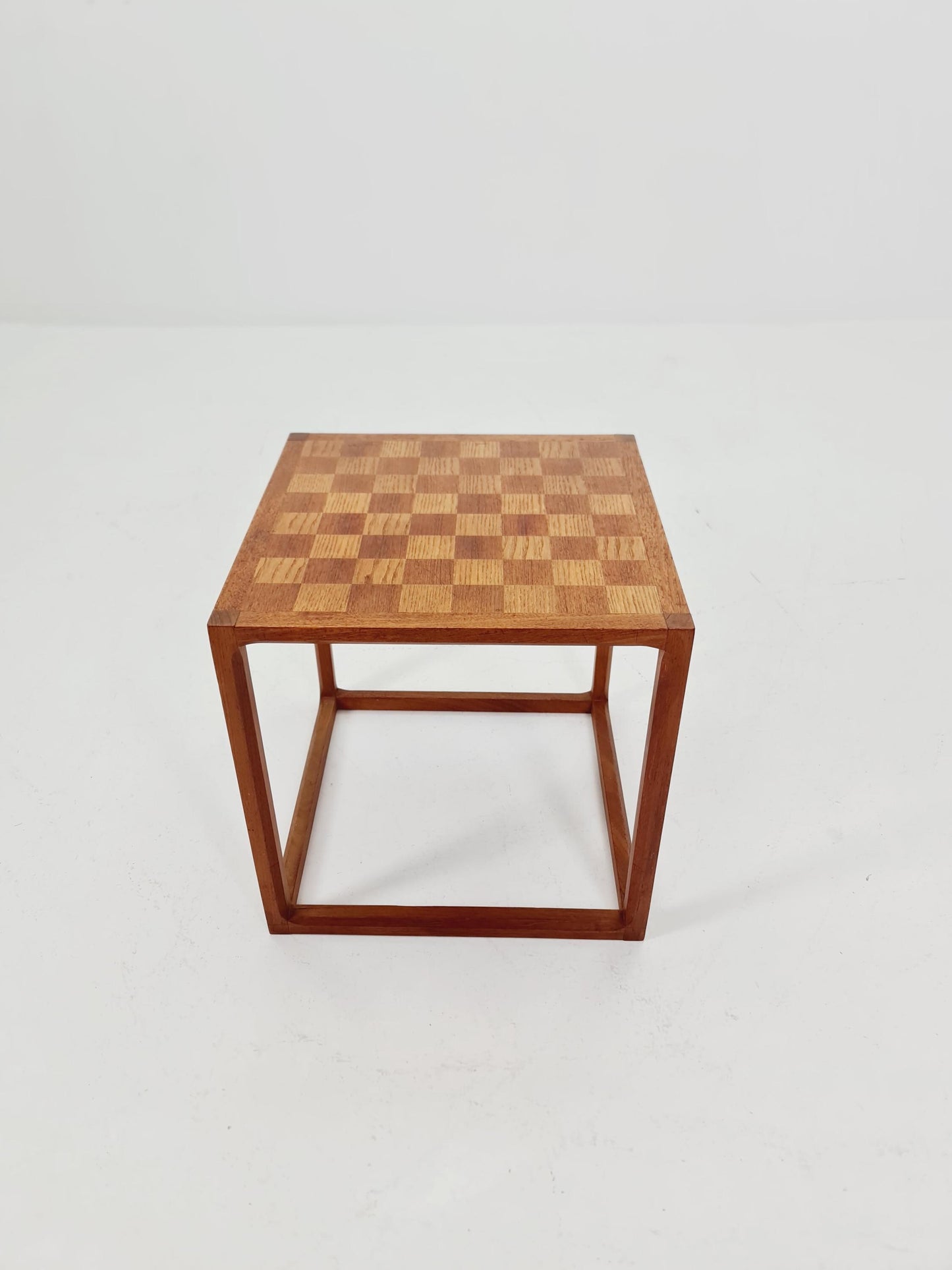 Midcentury Danish teak side table /cube chess by Kai kristiansen for Aksel kjersgaard 1960s