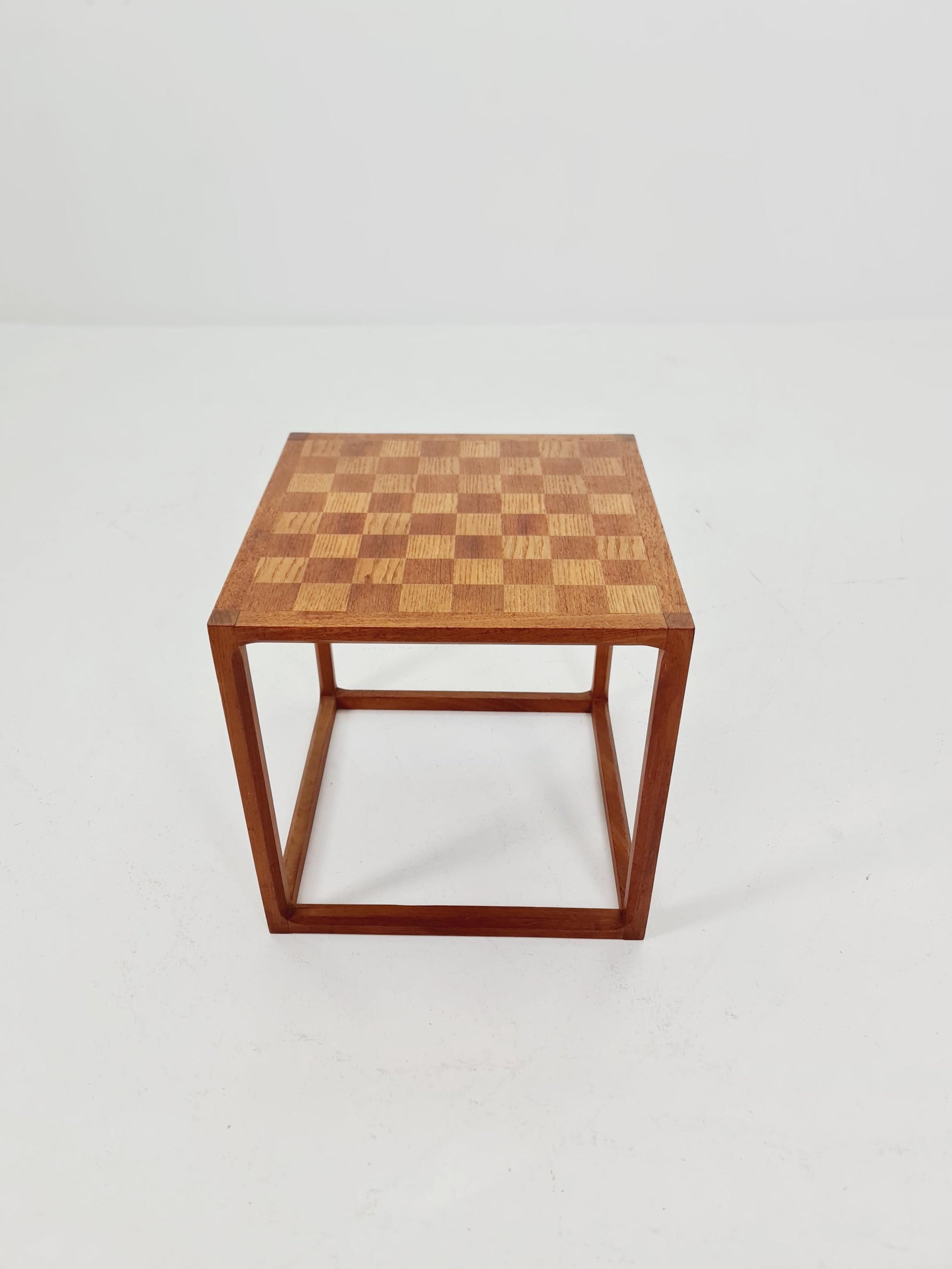 Midcentury Danish teak side table /cube chess by Kai kristiansen for Aksel kjersgaard 1960s