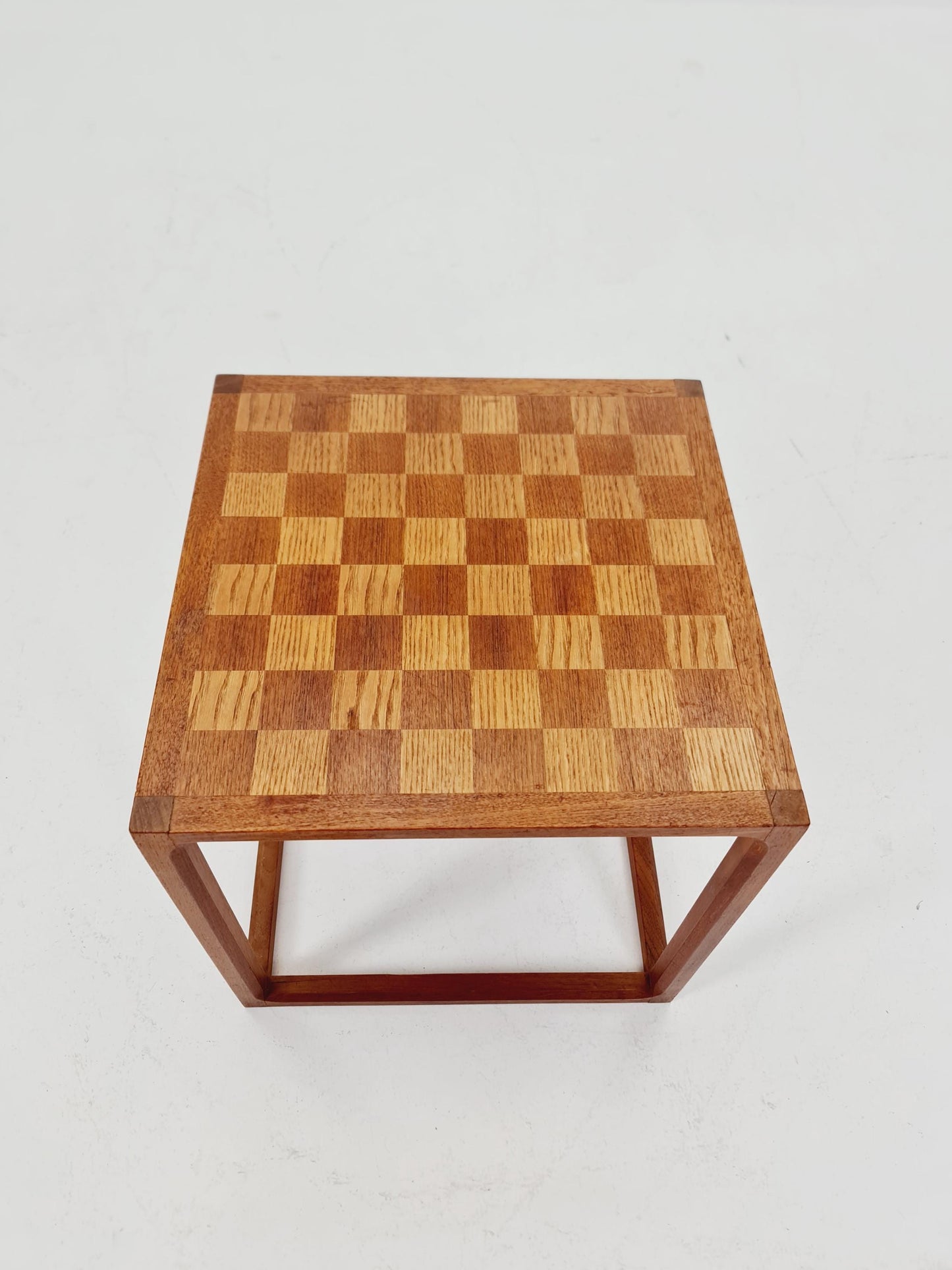 Midcentury Danish teak side table /cube chess by Kai kristiansen for Aksel kjersgaard 1960s
