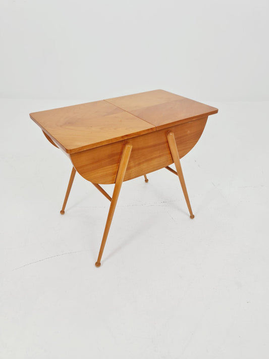 Rare Vintage Ash wood sweing table/ side table/nightstand cabinet, 1960s