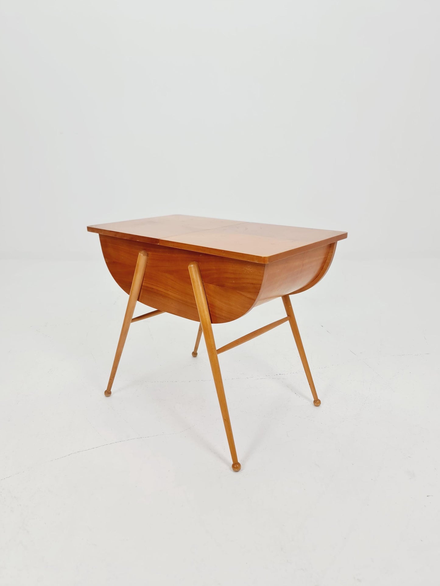 Rare Vintage Ash wood sweing table/ side table/nightstand cabinet, 1960s