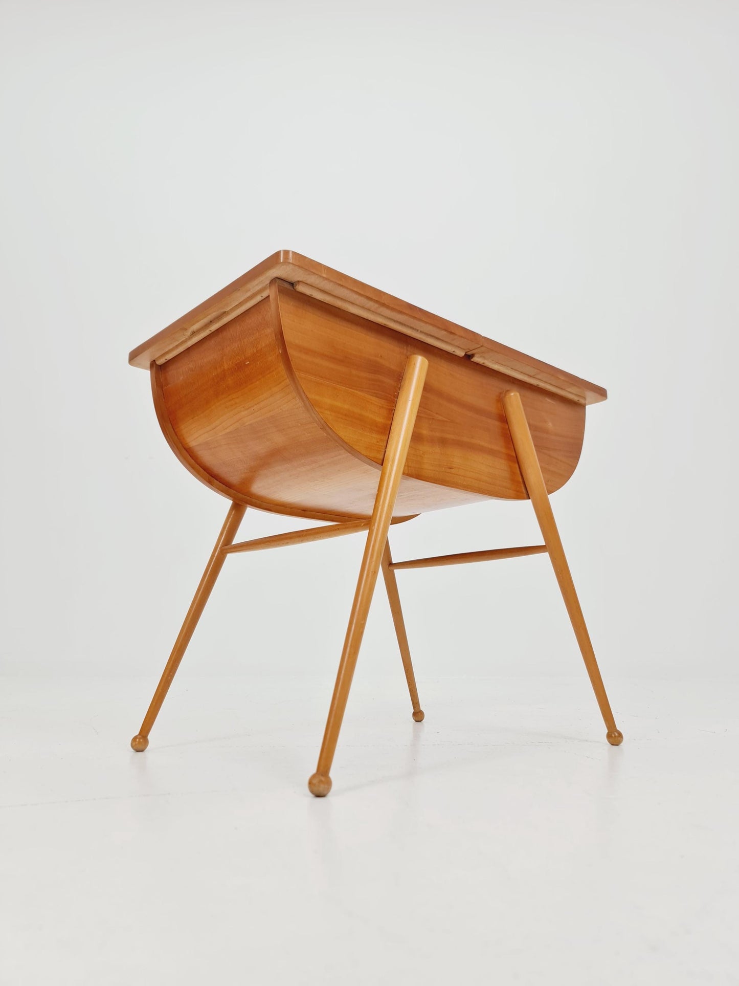 Rare Vintage Ash wood sweing table/ side table/nightstand cabinet, 1960s