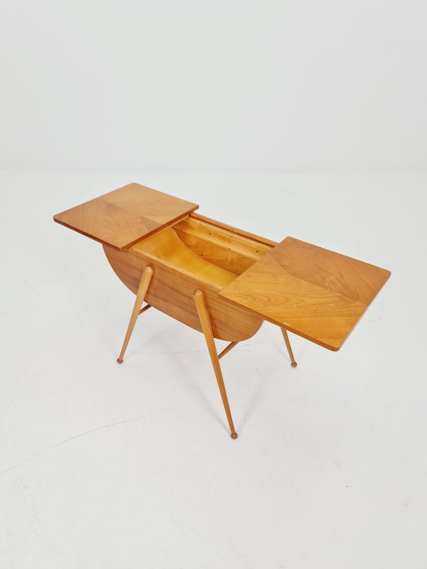 Rare Vintage Ash wood sweing table/ side table/nightstand cabinet, 1960s