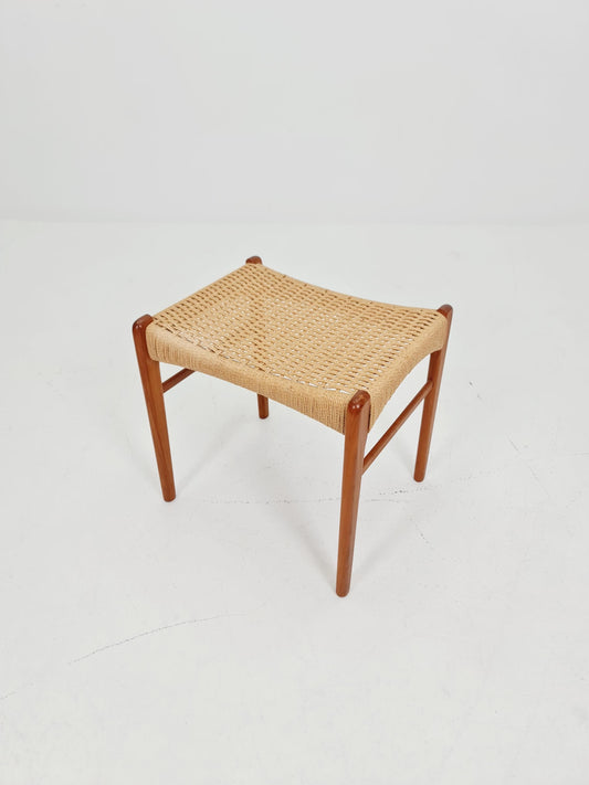Vintage Danish teak dining stool ottoman by Niels Otto Møller , 1960s
