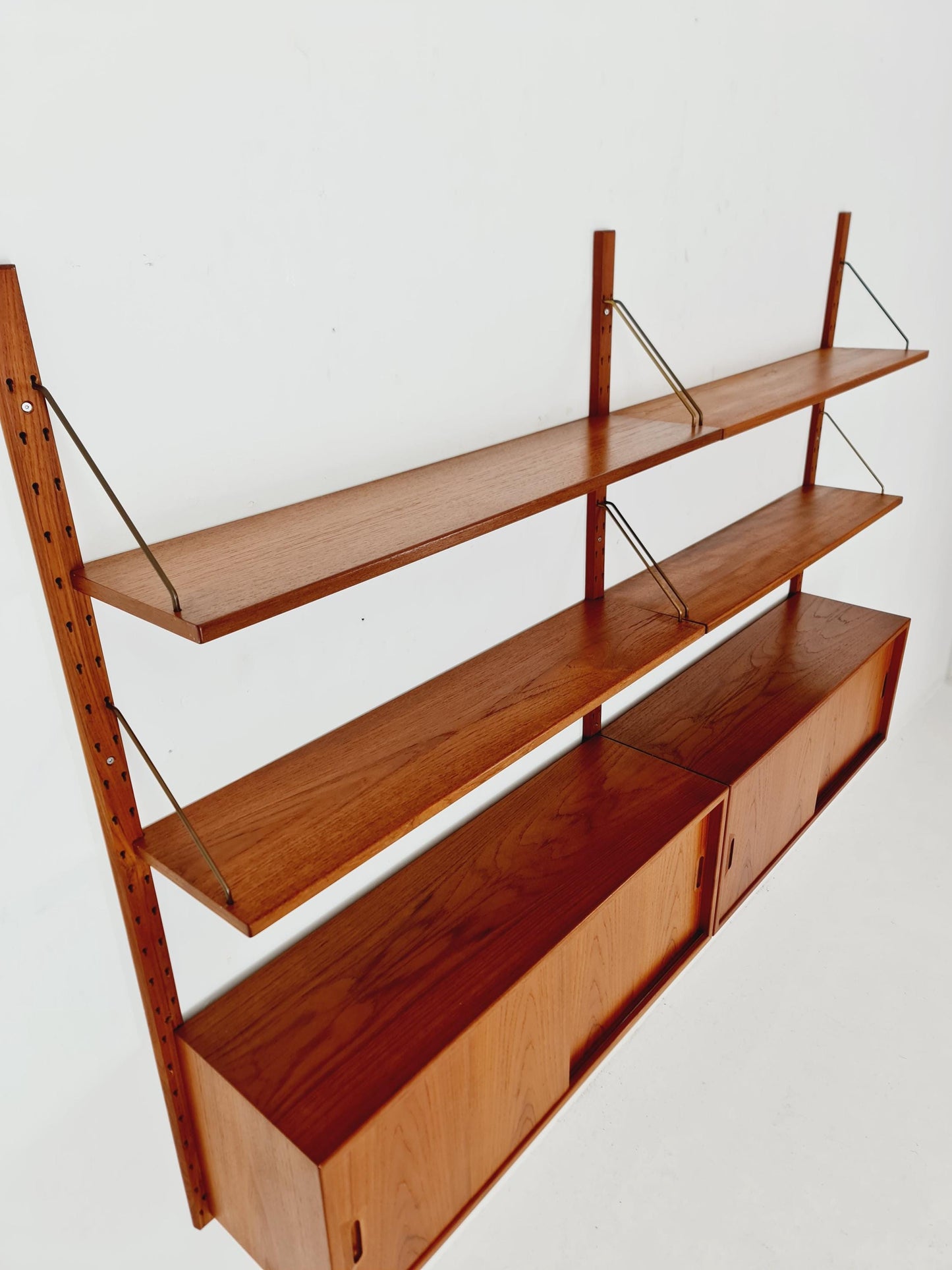 Rare Mid century Danish Teak Wall Unit 2 cabinet by Sven Ellekaer For Abert Hansen, Denmark, 1960s