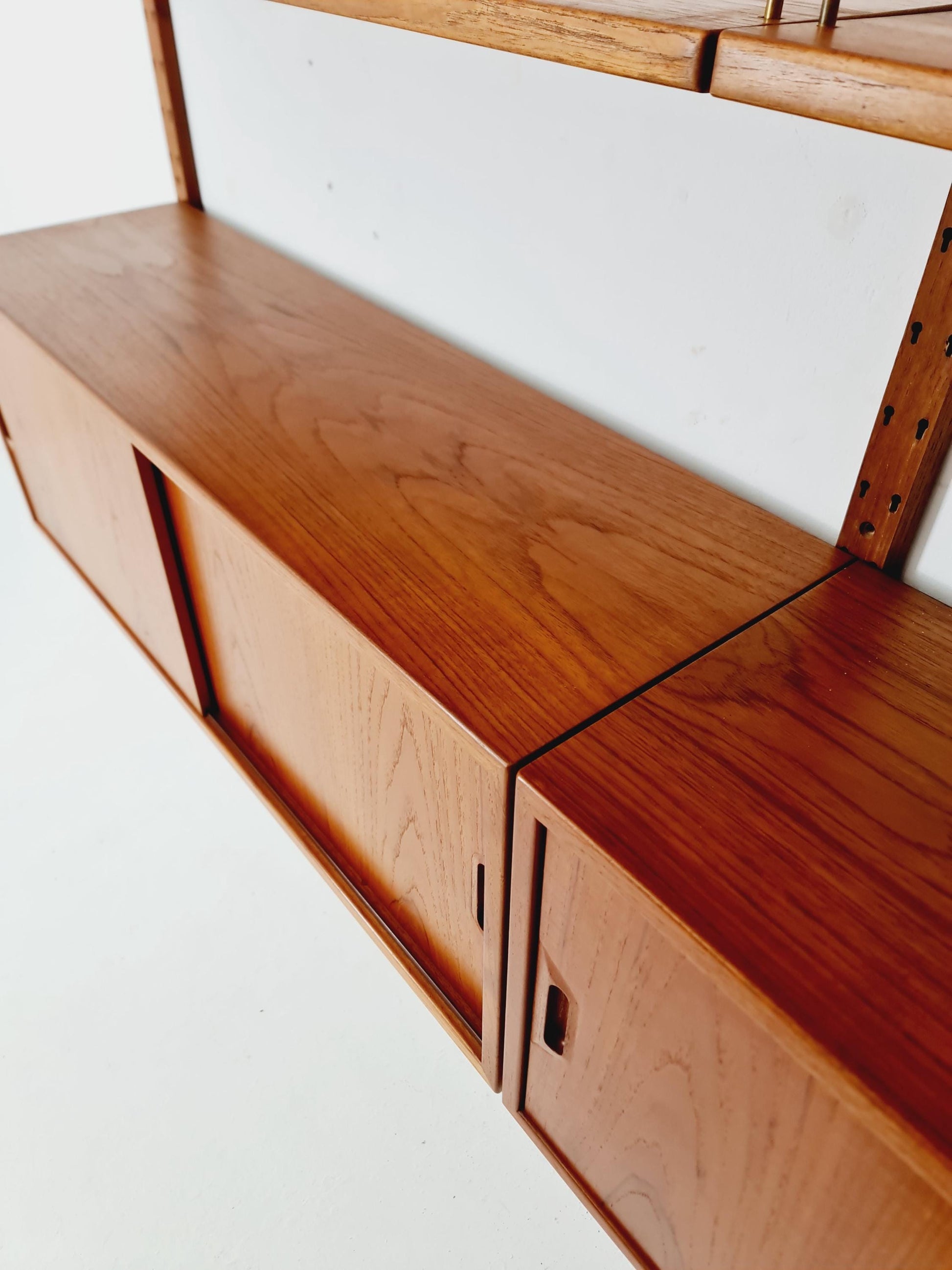 Rare Mid century Danish Teak Wall Unit 2 cabinet by Sven Ellekaer For Abert Hansen, Denmark, 1960s