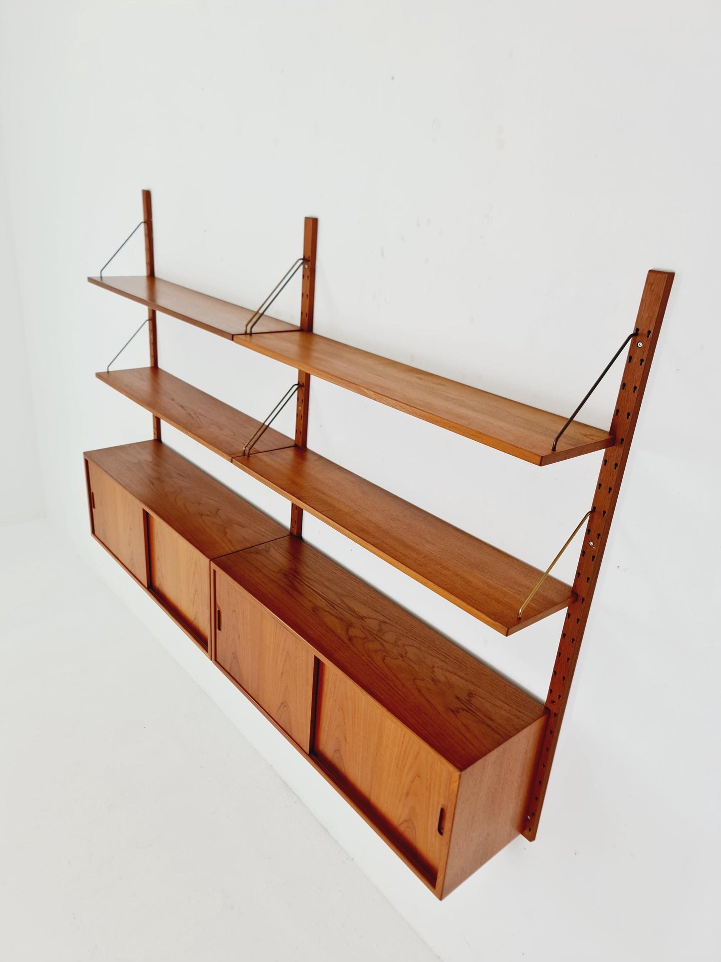 Rare Mid century Danish Teak Wall Unit 2 cabinet by Sven Ellekaer For Abert Hansen, Denmark, 1960s