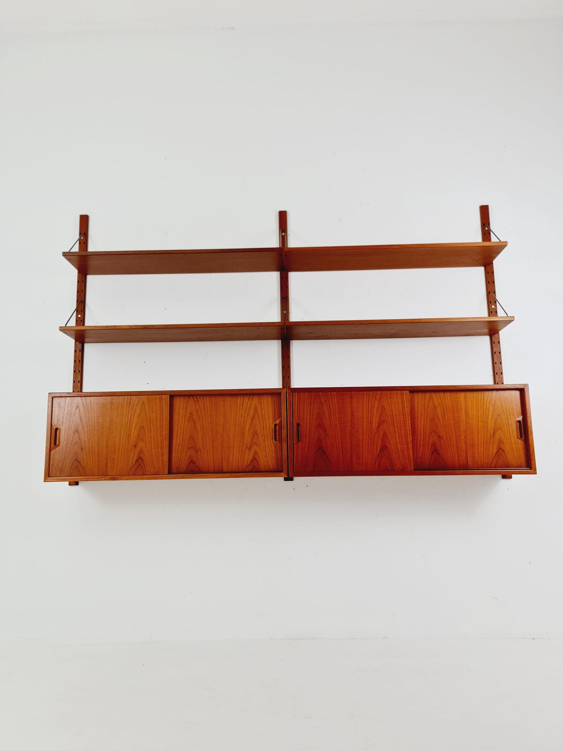 Rare Mid century Danish Teak Wall Unit 2 cabinet by Sven Ellekaer For Abert Hansen, Denmark, 1960s