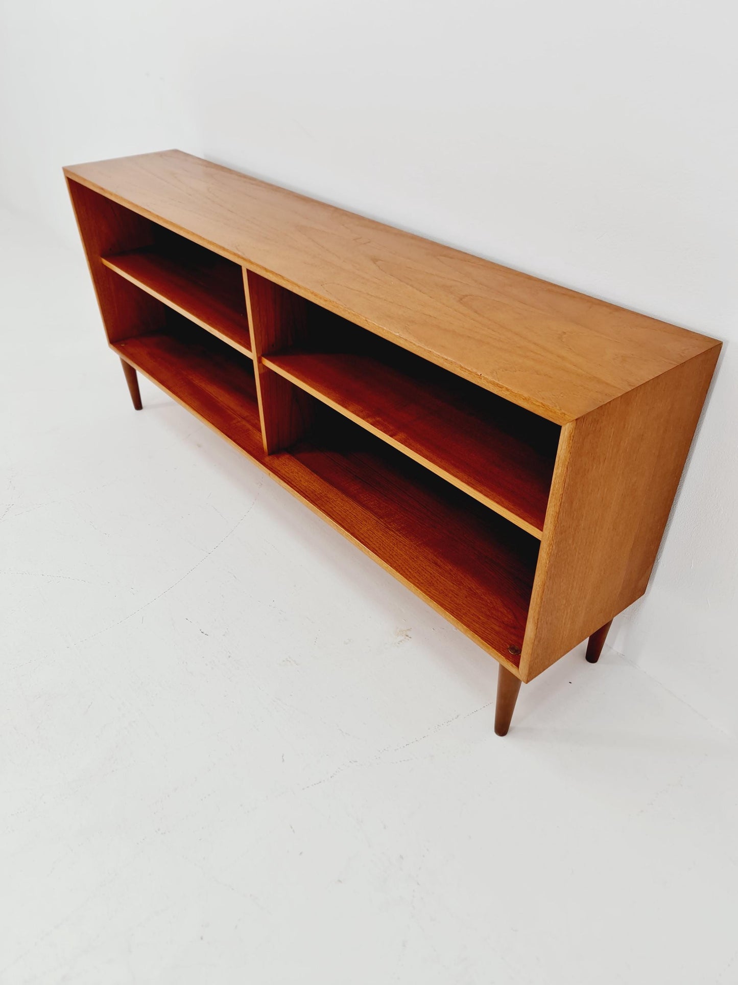 Midcentury vintage teak danish cabinet book case, 1960s