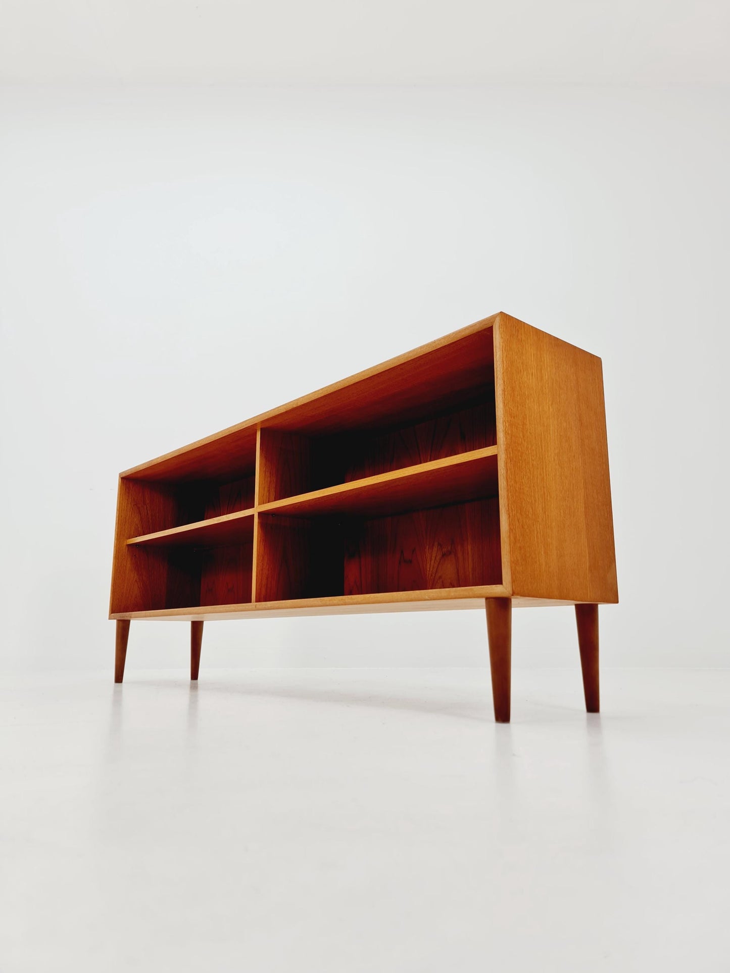 Midcentury vintage teak danish cabinet book case, 1960s