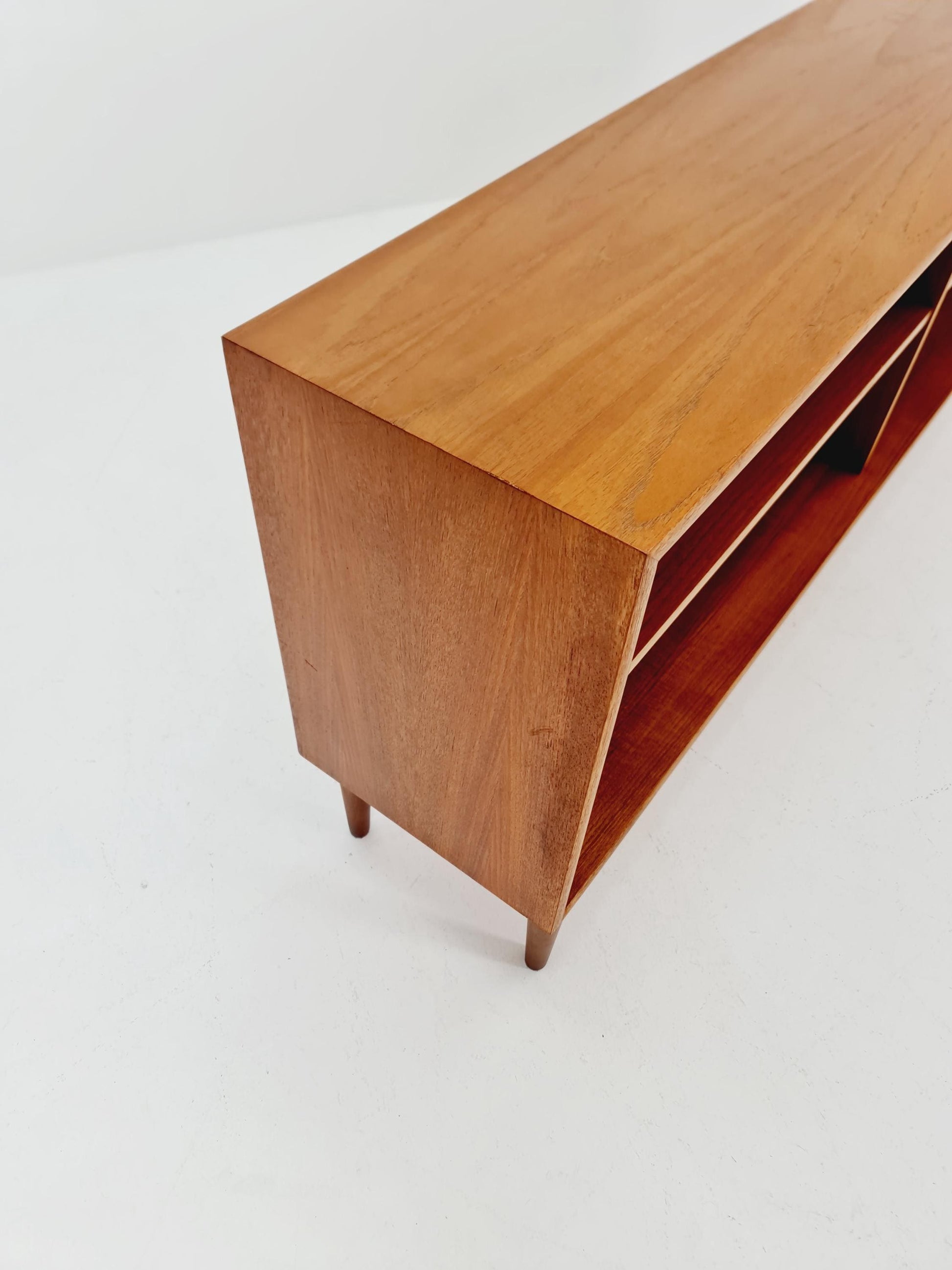 Midcentury vintage teak danish cabinet book case, 1960s